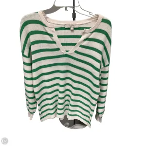 Sweater By Loft In Cream & Green, Size: Xs