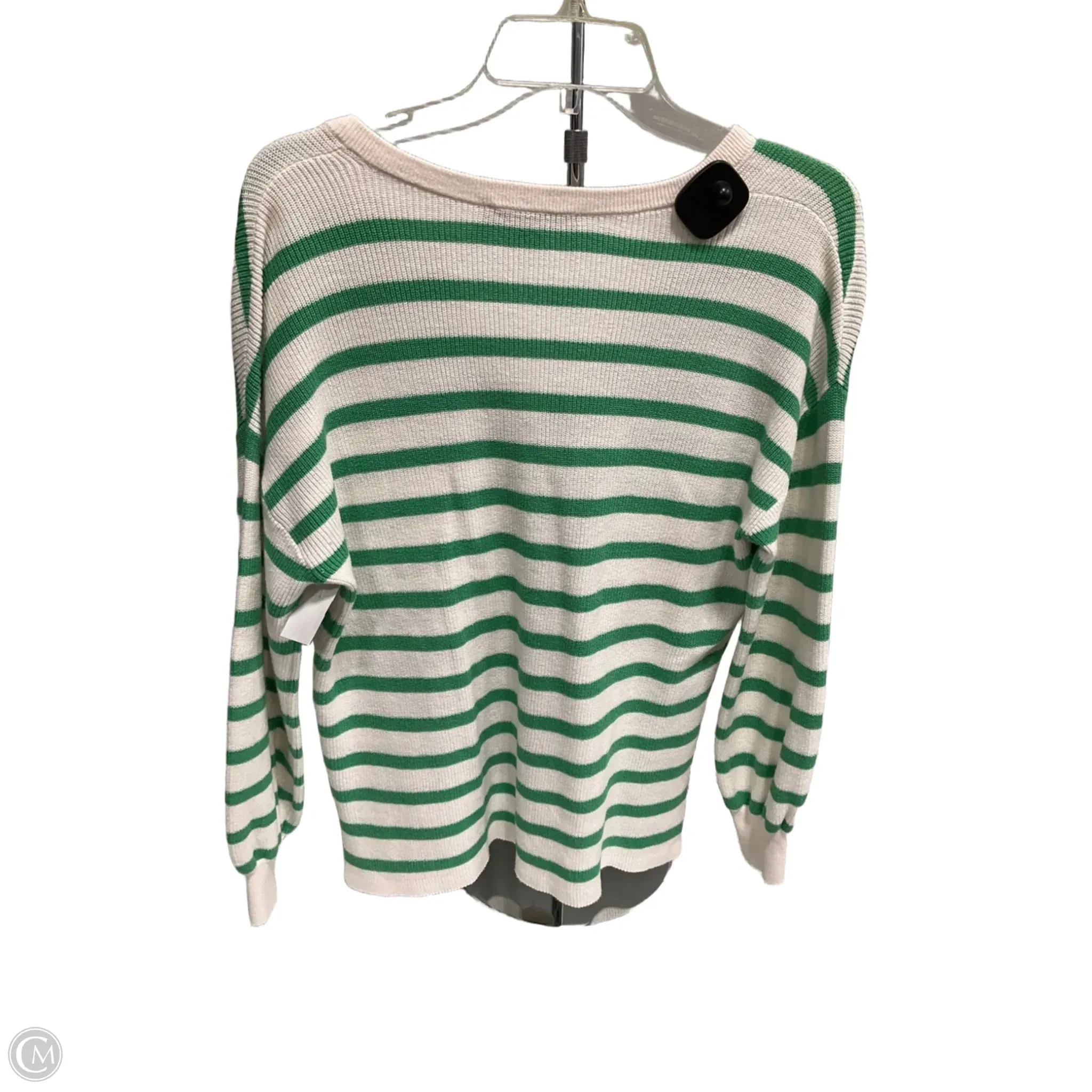 Sweater By Loft In Cream & Green, Size: Xs