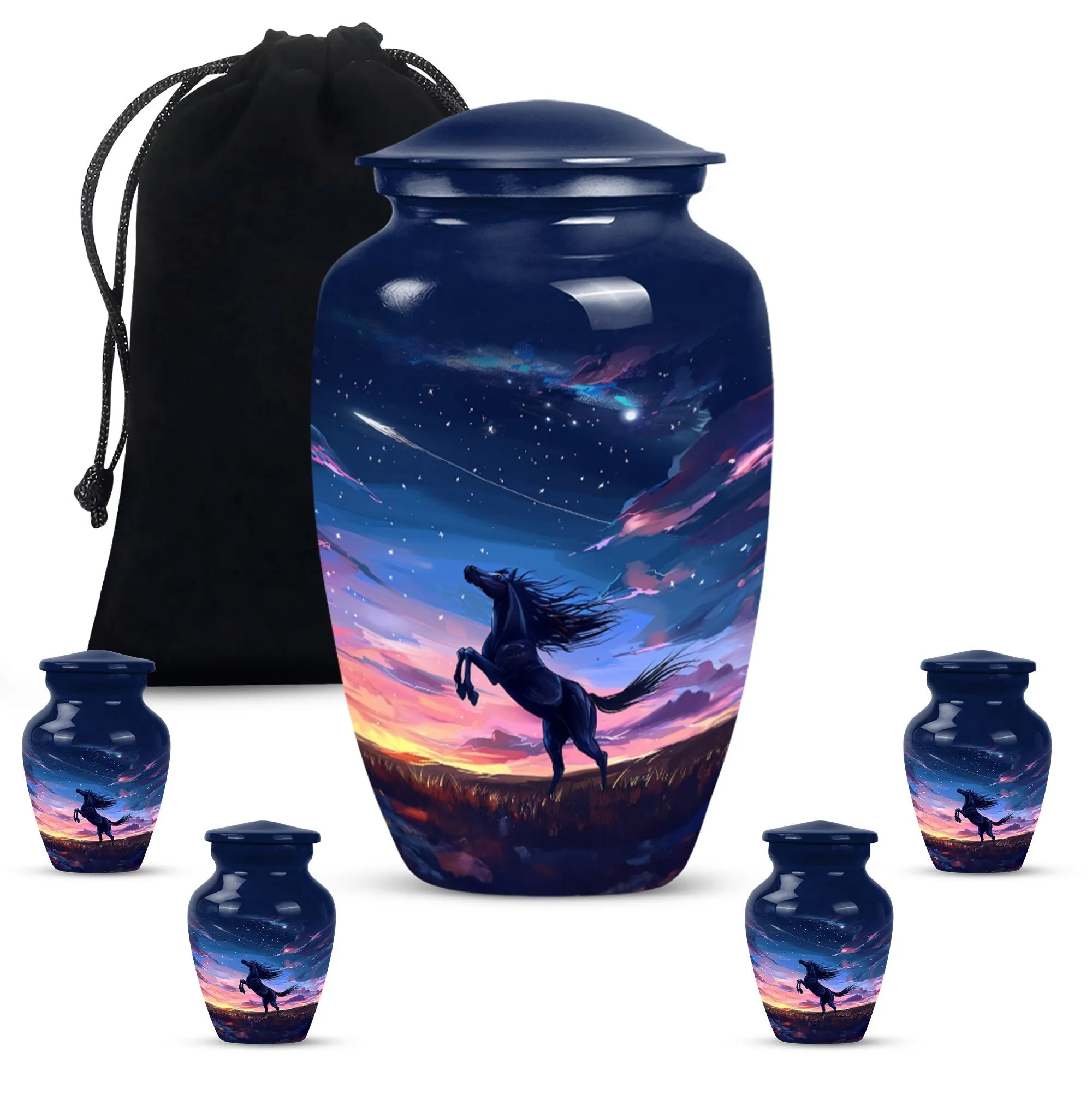 Symbolic Farewell: Horse-Themed Aluminium Memorial Urn