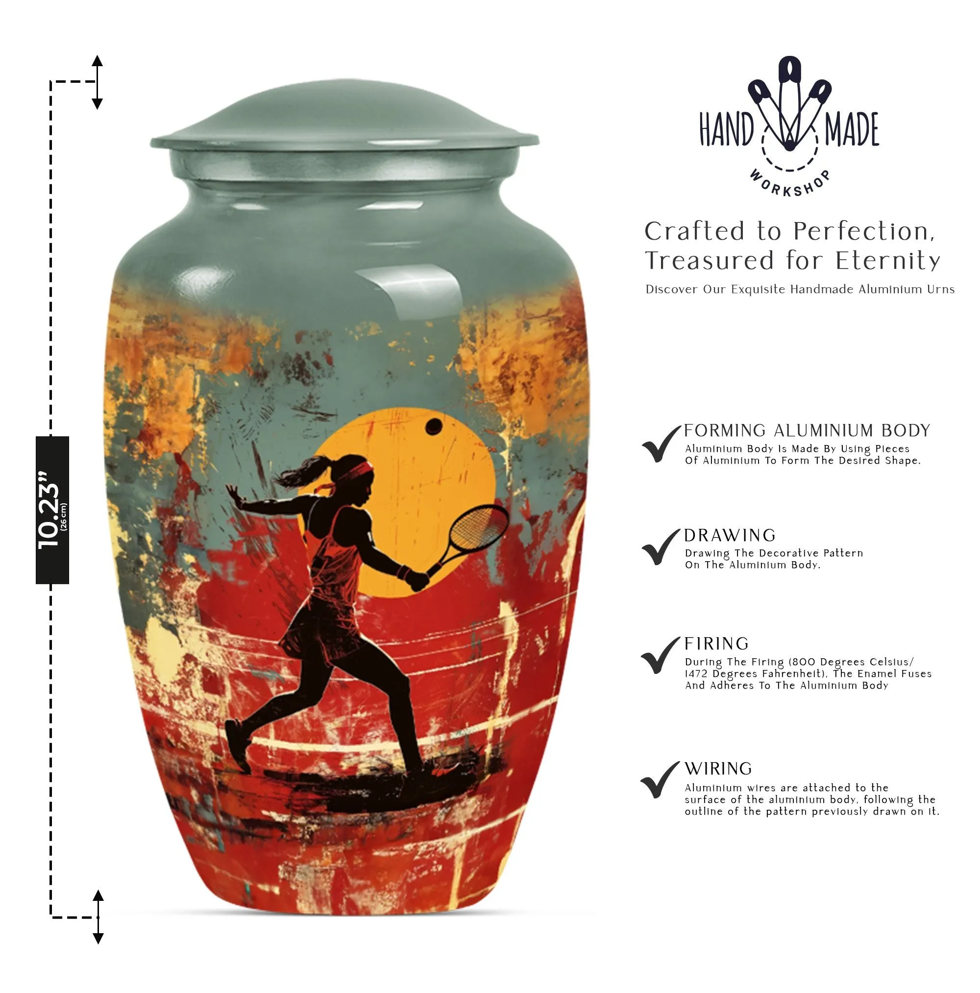 Tennis Urn Eternity Vault - Cremation Tribute for Men