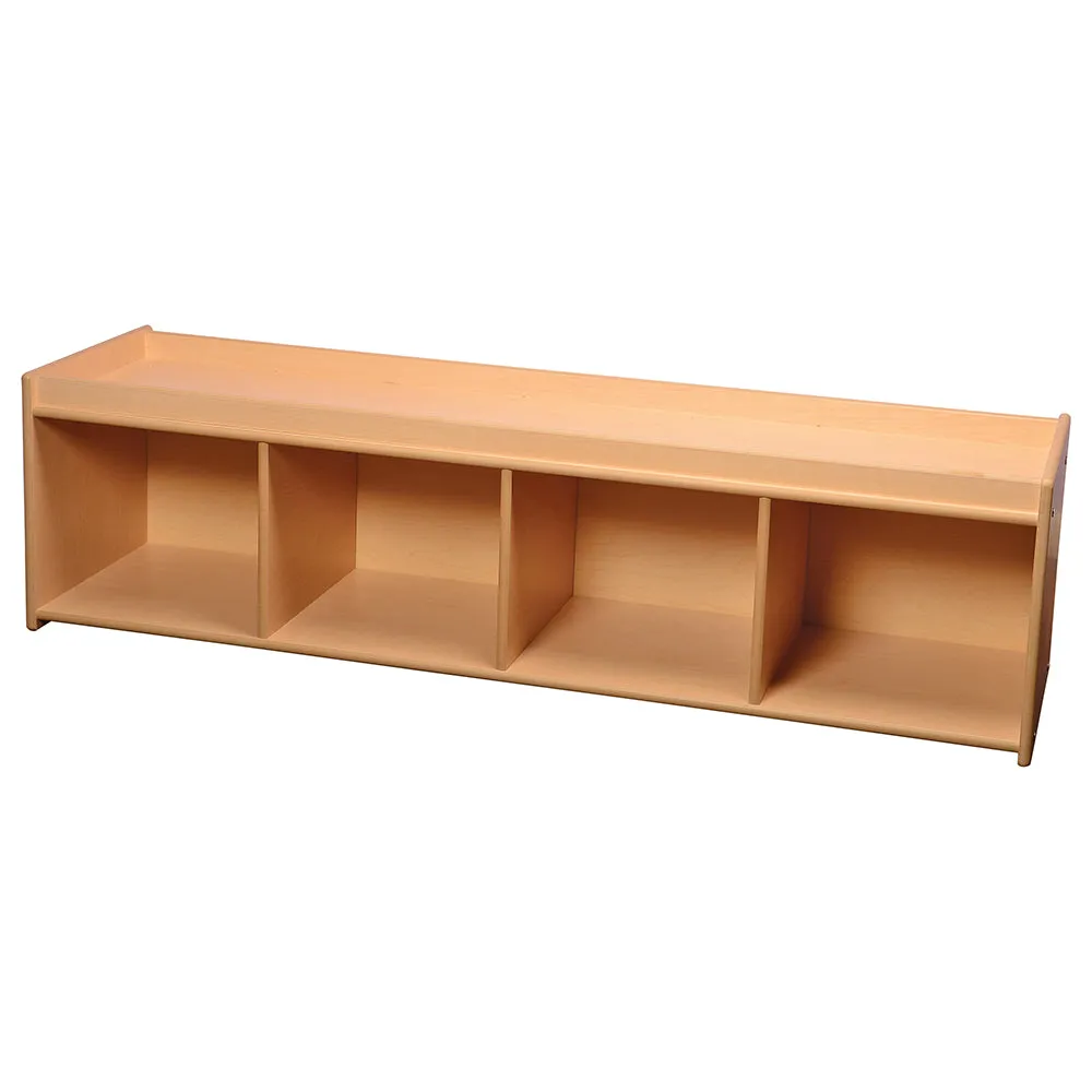 Toddler-Sized Open Storage Unit with Lip Edge | 60” Baltic Birch Shelf and Work Surface