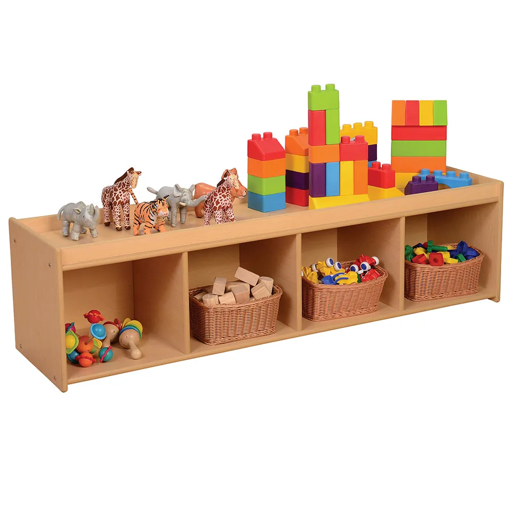 Toddler-Sized Open Storage Unit with Lip Edge | 60” Baltic Birch Shelf and Work Surface