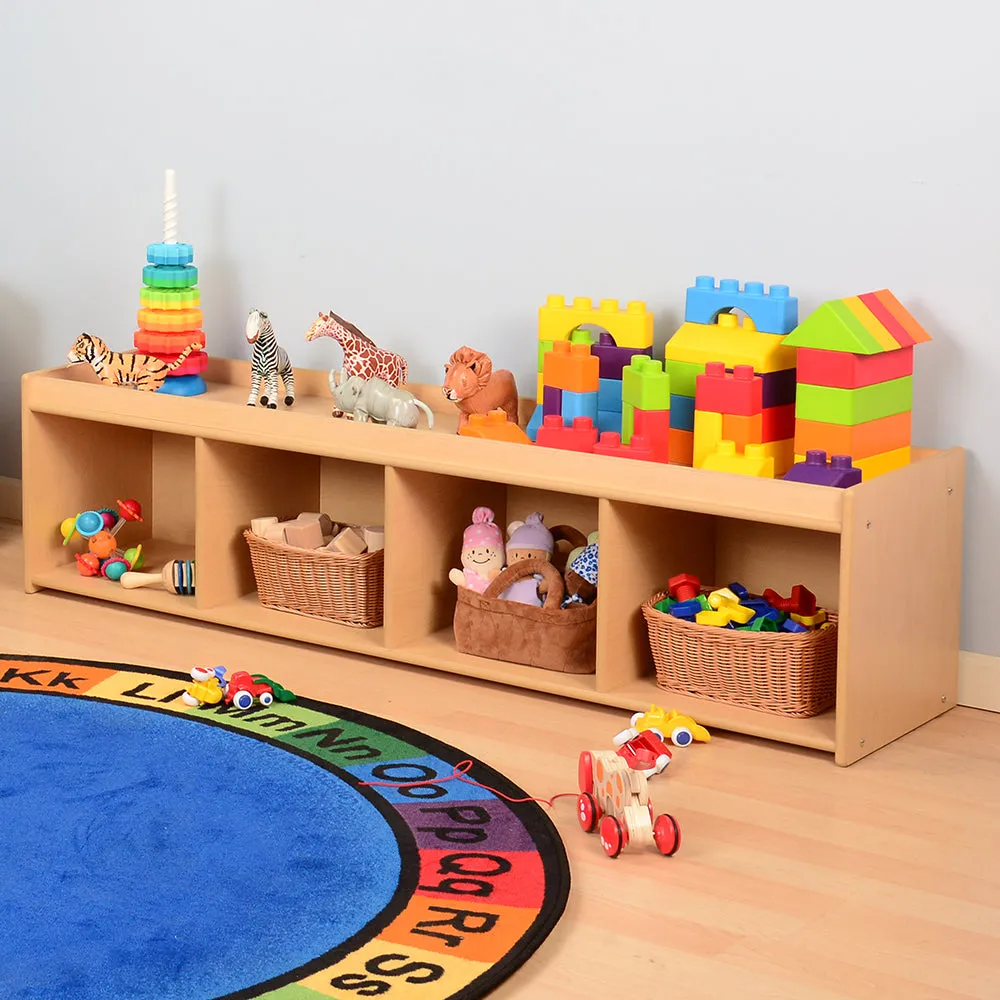 Toddler-Sized Open Storage Unit with Lip Edge | 60” Baltic Birch Shelf and Work Surface