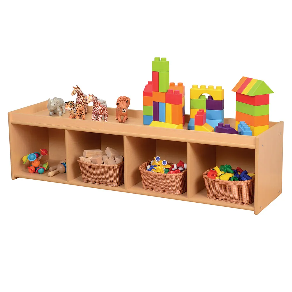 Toddler-Sized Open Storage Unit with Lip Edge | 60” Baltic Birch Shelf and Work Surface