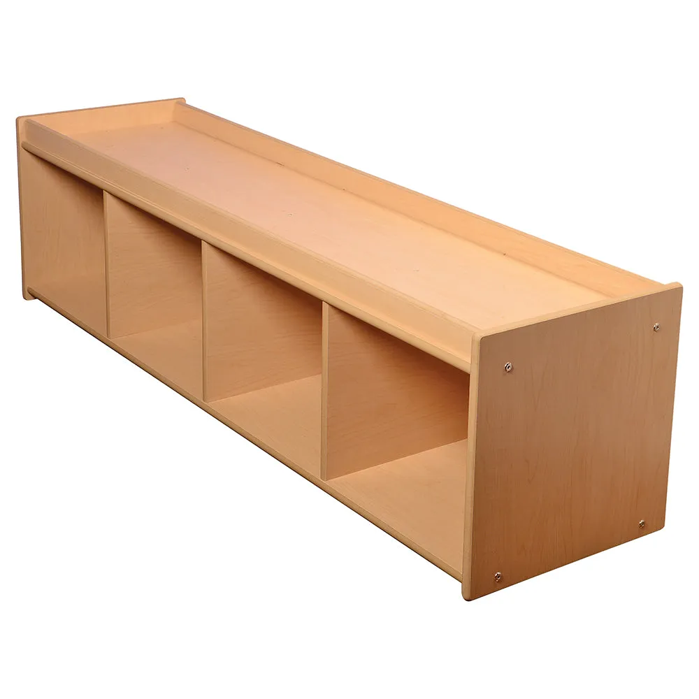 Toddler-Sized Open Storage Unit with Lip Edge | 60” Baltic Birch Shelf and Work Surface