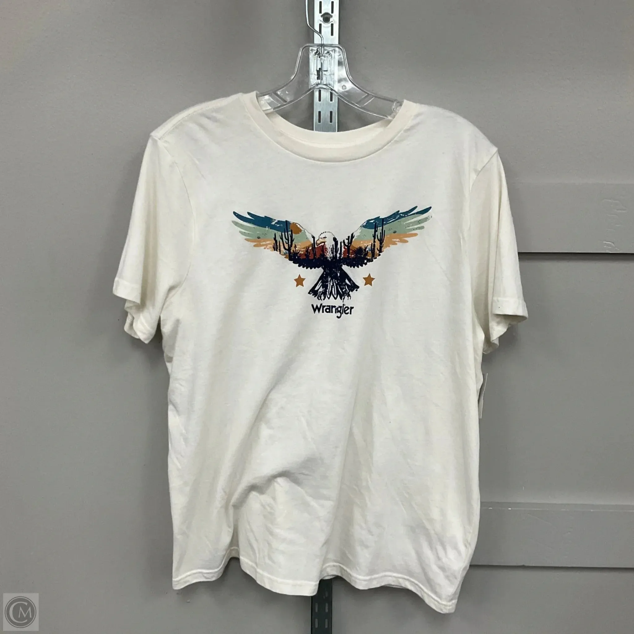 Top Short Sleeve By Wrangler In Cream, Size: Xl