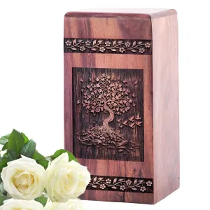 Tree Of Life Wooden Urns - Cremation Containers For Human Ashes