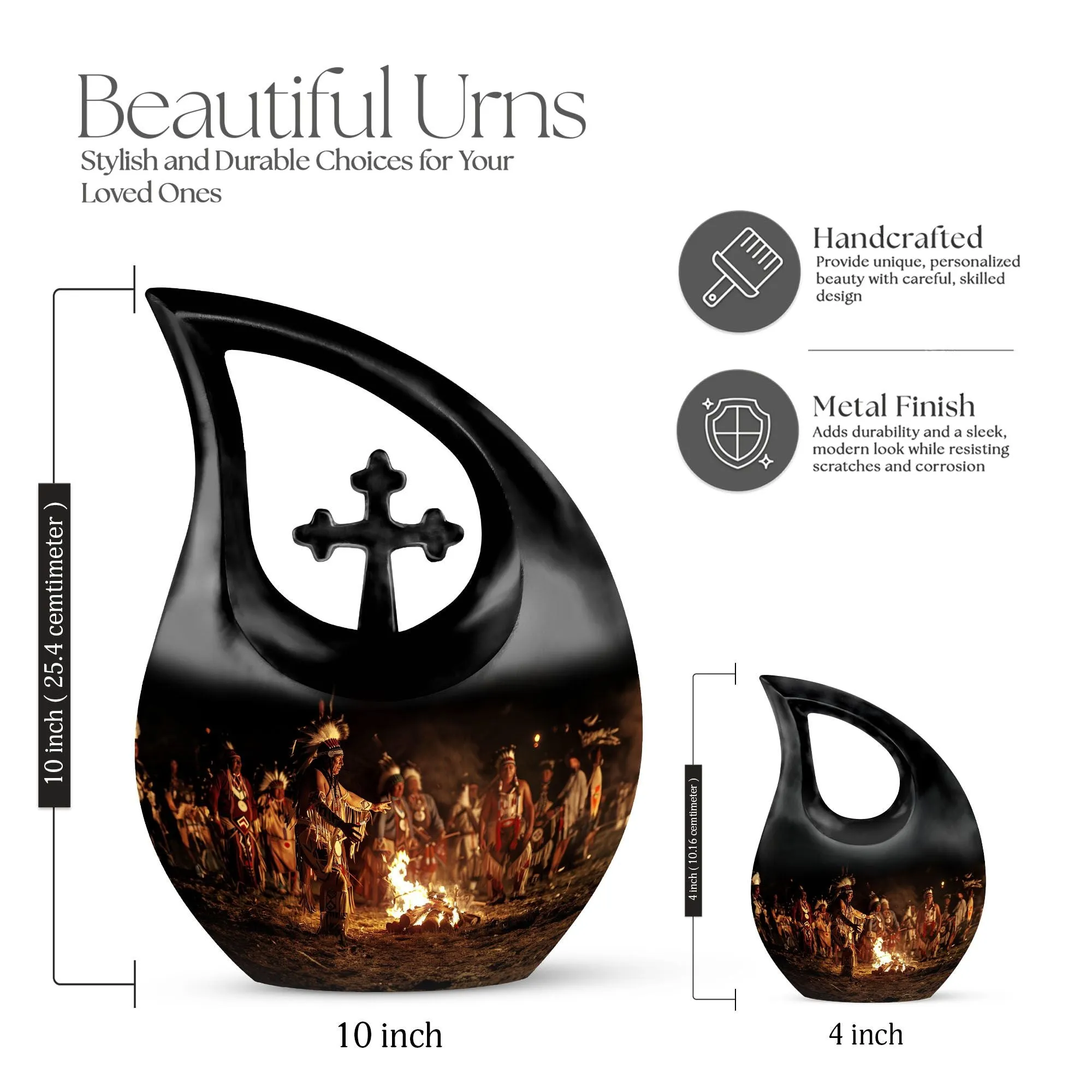 Tribe Man Remembrance: Premium Burial Urn for Adult Human Ashes