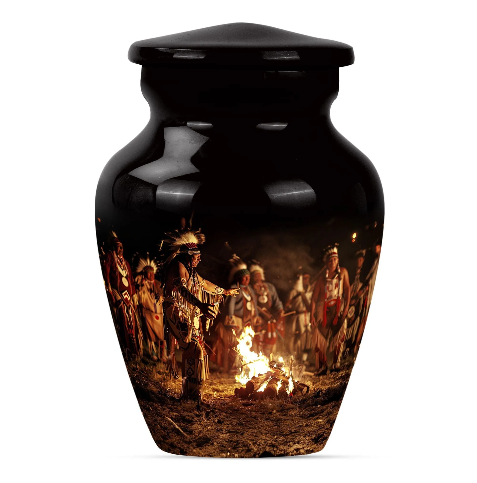 Tribe Man Urn: Elite Wolf Howling Series - Large Cremation Urn