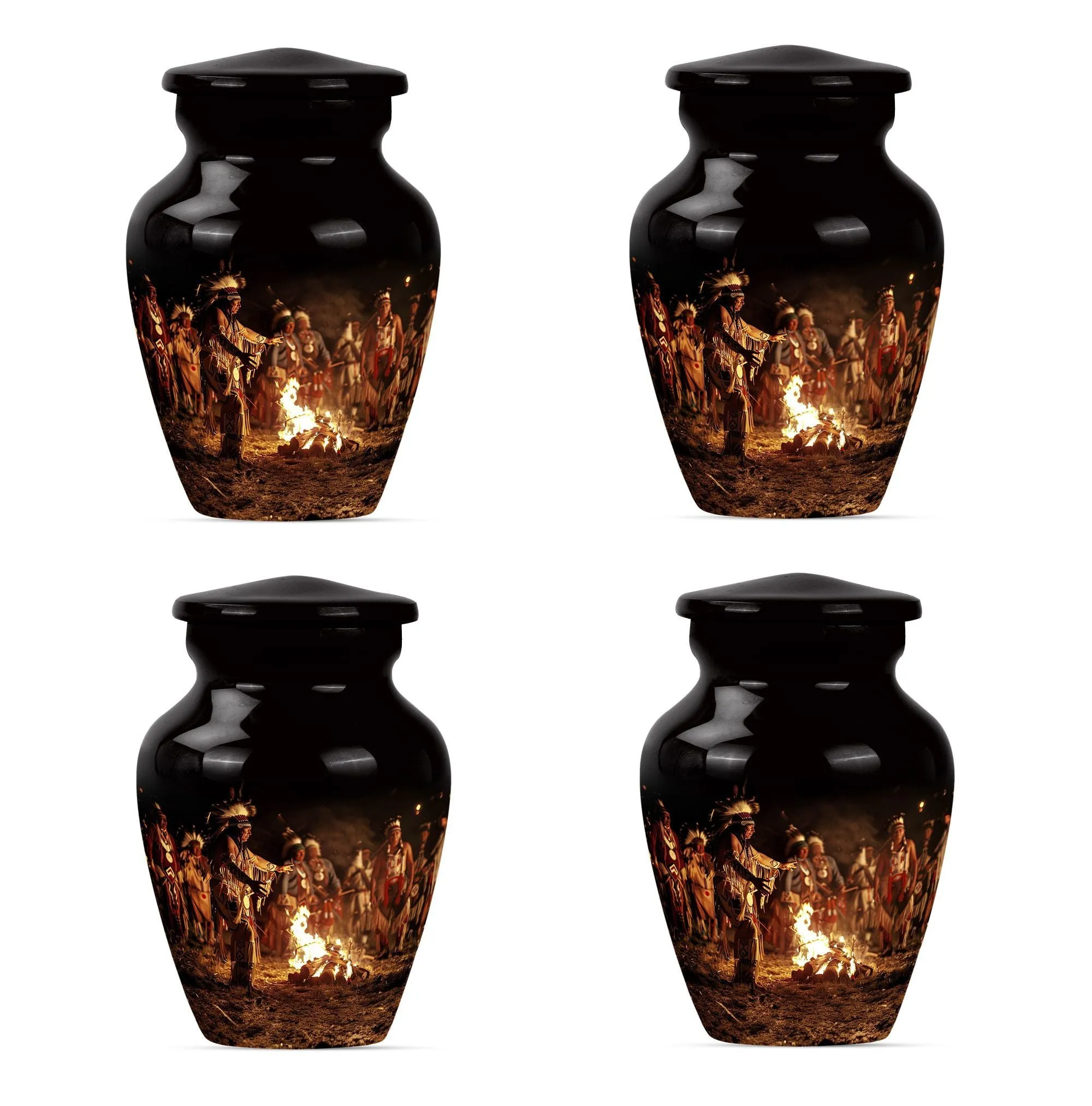 Tribe Man Urn: Elite Wolf Howling Series - Large Cremation Urn