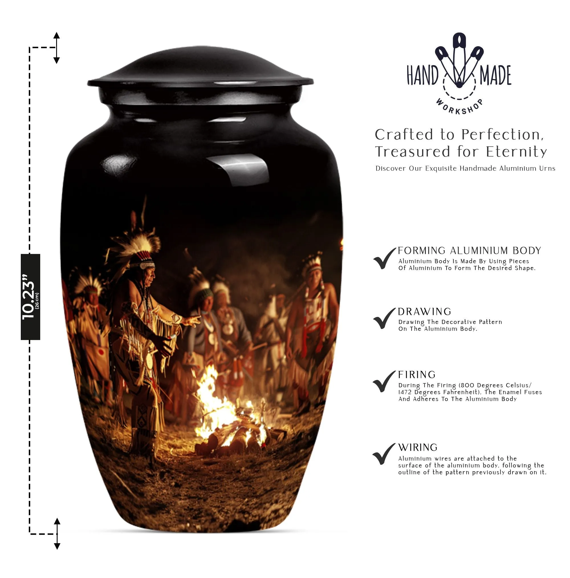 Tribe Man Urn: Elite Wolf Howling Series - Large Cremation Urn