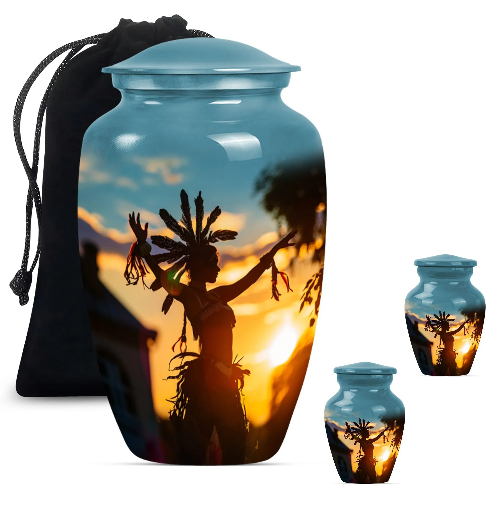 Tribesman Hearth - Wolf Howling Inspired Urn For Human Ashes