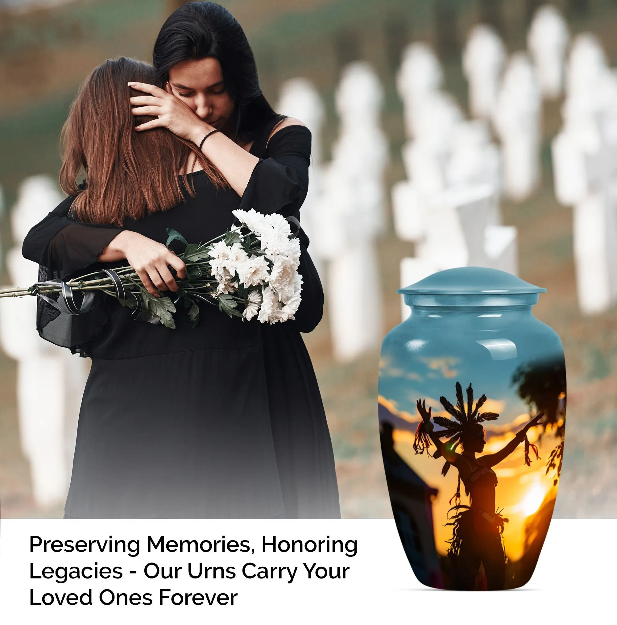 Tribesman Hearth - Wolf Howling Inspired Urn For Human Ashes