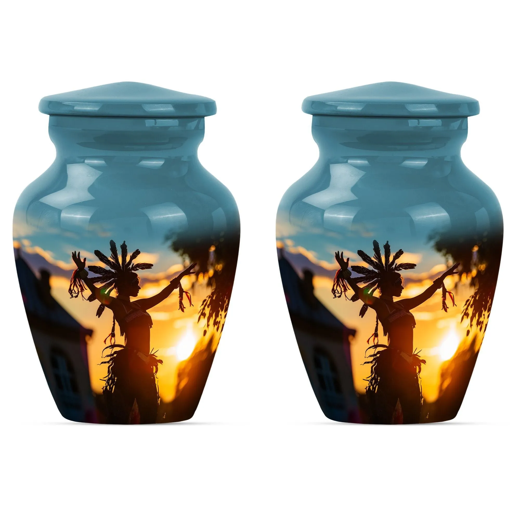 Tribesman Hearth - Wolf Howling Inspired Urn For Human Ashes