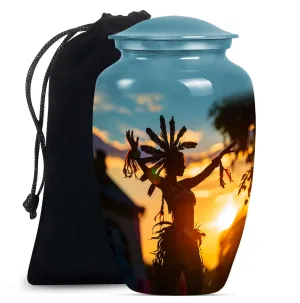 Tribesman Hearth - Wolf Howling Inspired Urn For Human Ashes
