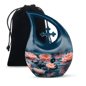 Twilight Lotus Haven Urn-Small Containers For Cremated Ashes