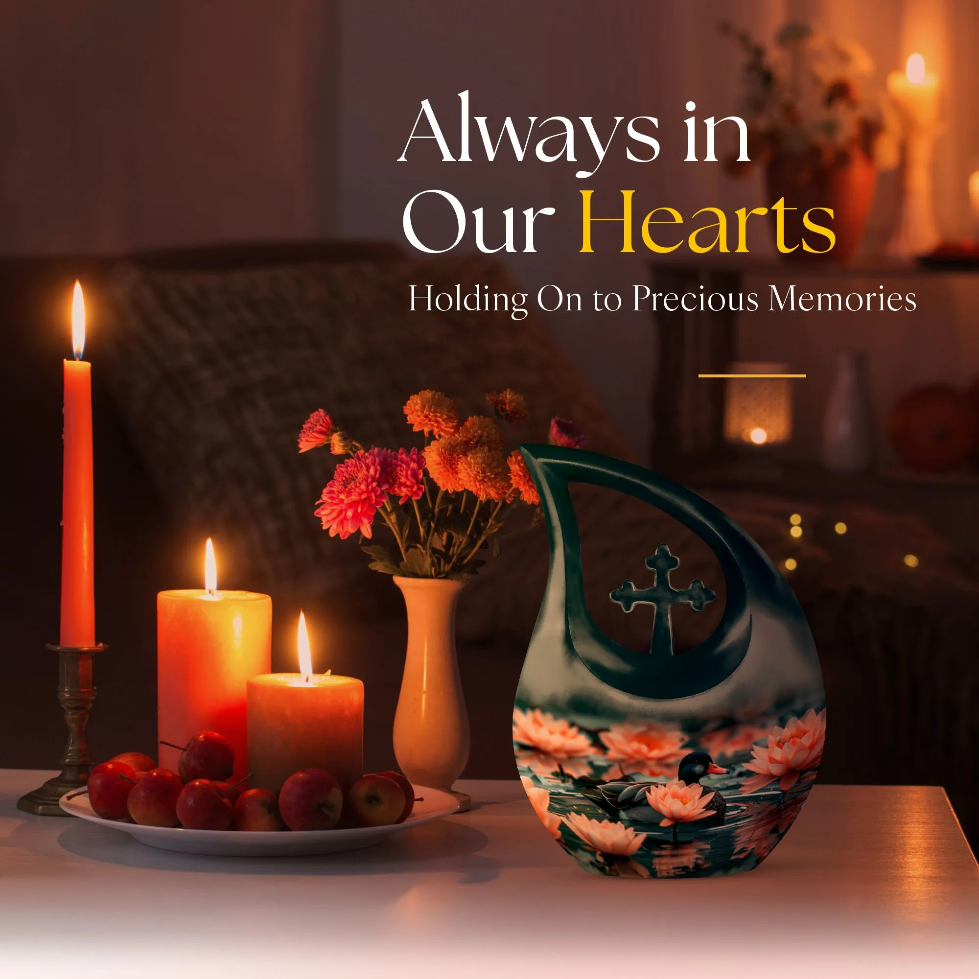 Twilight Lotus Haven Urn-Small Containers For Cremated Ashes