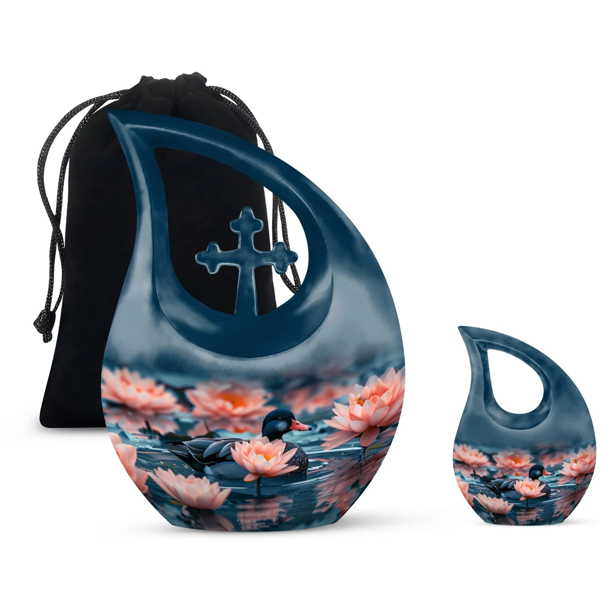 Twilight Lotus Haven Urn-Small Containers For Cremated Ashes