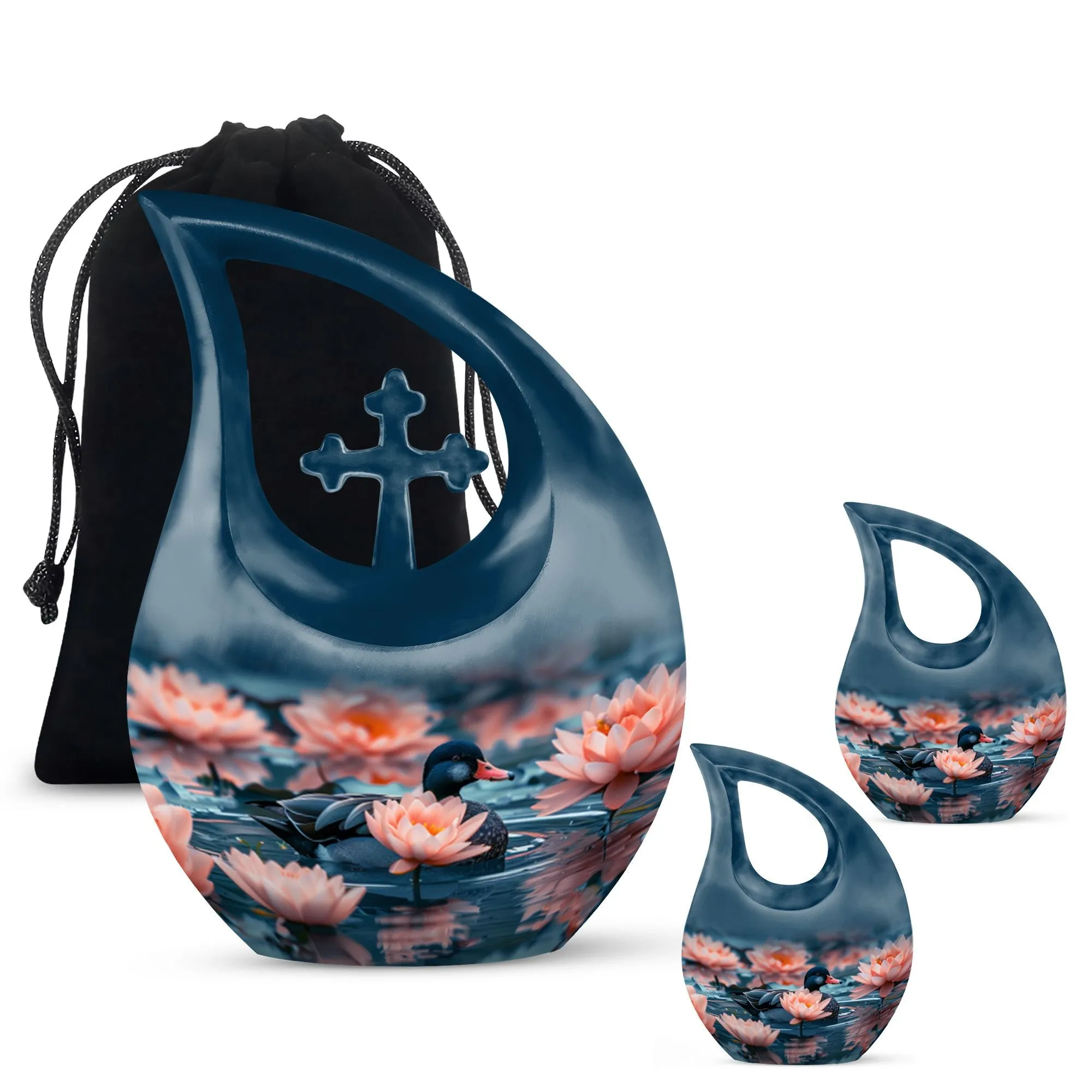 Twilight Lotus Haven Urn-Small Containers For Cremated Ashes