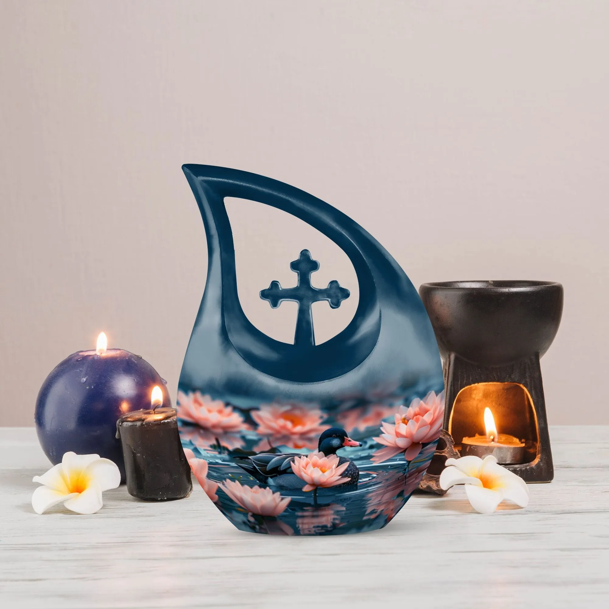 Twilight Lotus Haven Urn-Small Containers For Cremated Ashes