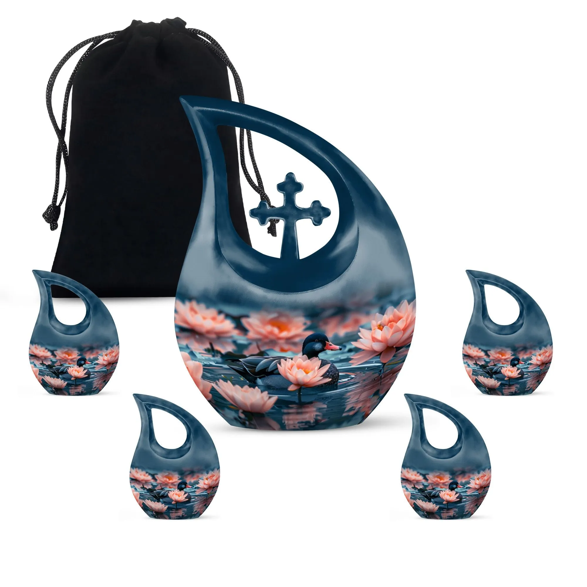 Twilight Lotus Haven Urn-Small Containers For Cremated Ashes