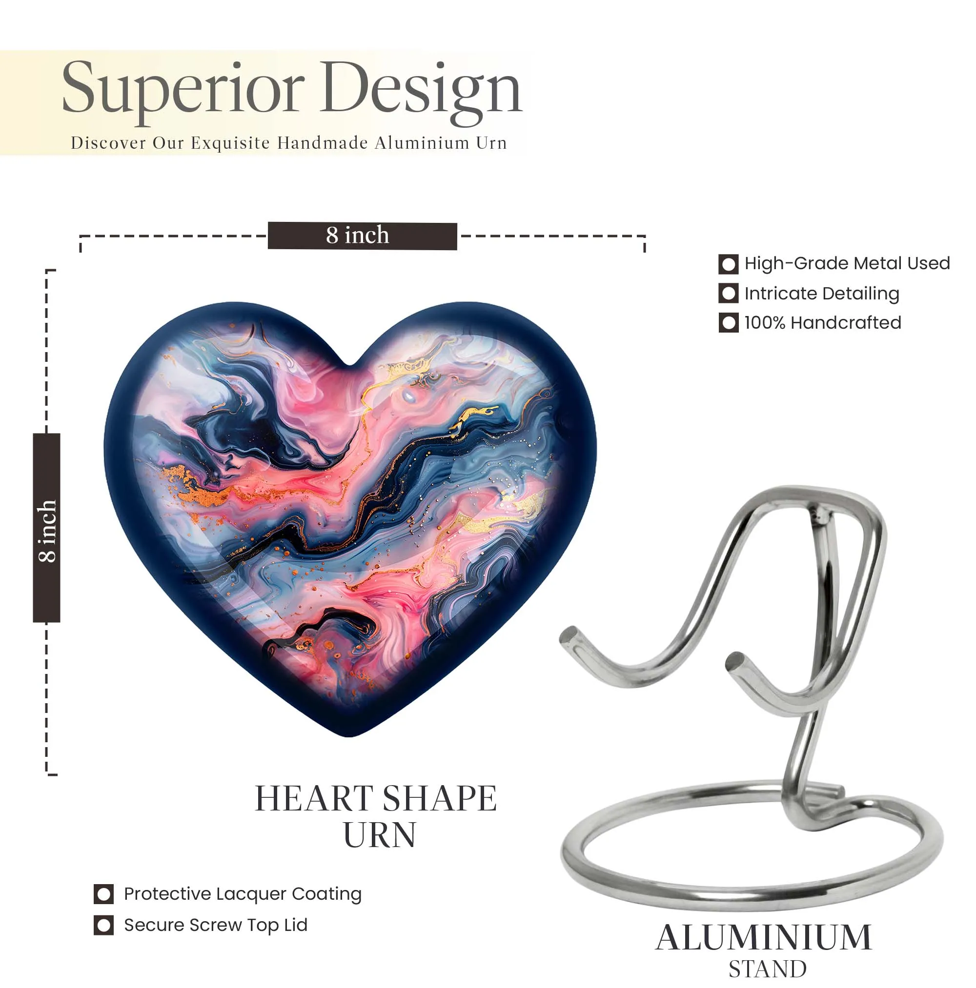Vibrant Swirl Memorial Human Urn - Tribute for Your Loved One
