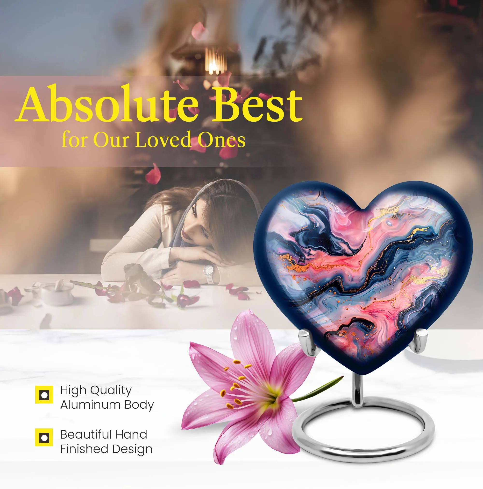 Vibrant Swirl Memorial Human Urn - Tribute for Your Loved One