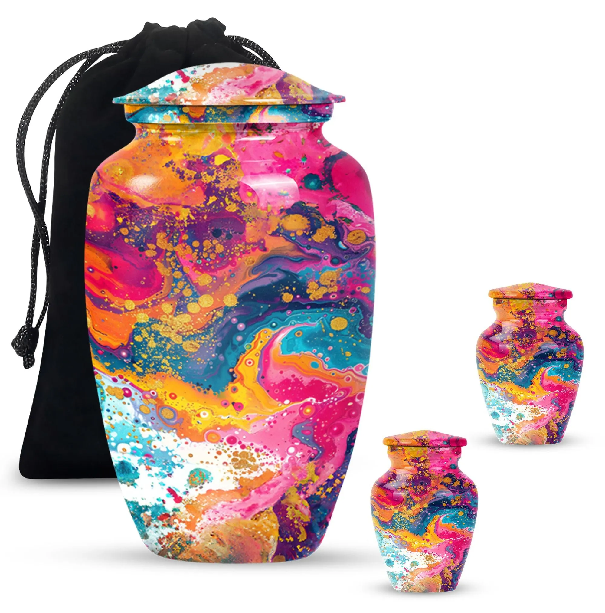 Vibrant Swirl Memorially-Perfect Cremation Urn for Bereaved Souls