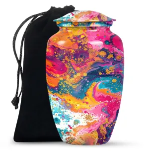 Vibrant Swirl Memorially-Perfect Cremation Urn for Bereaved Souls