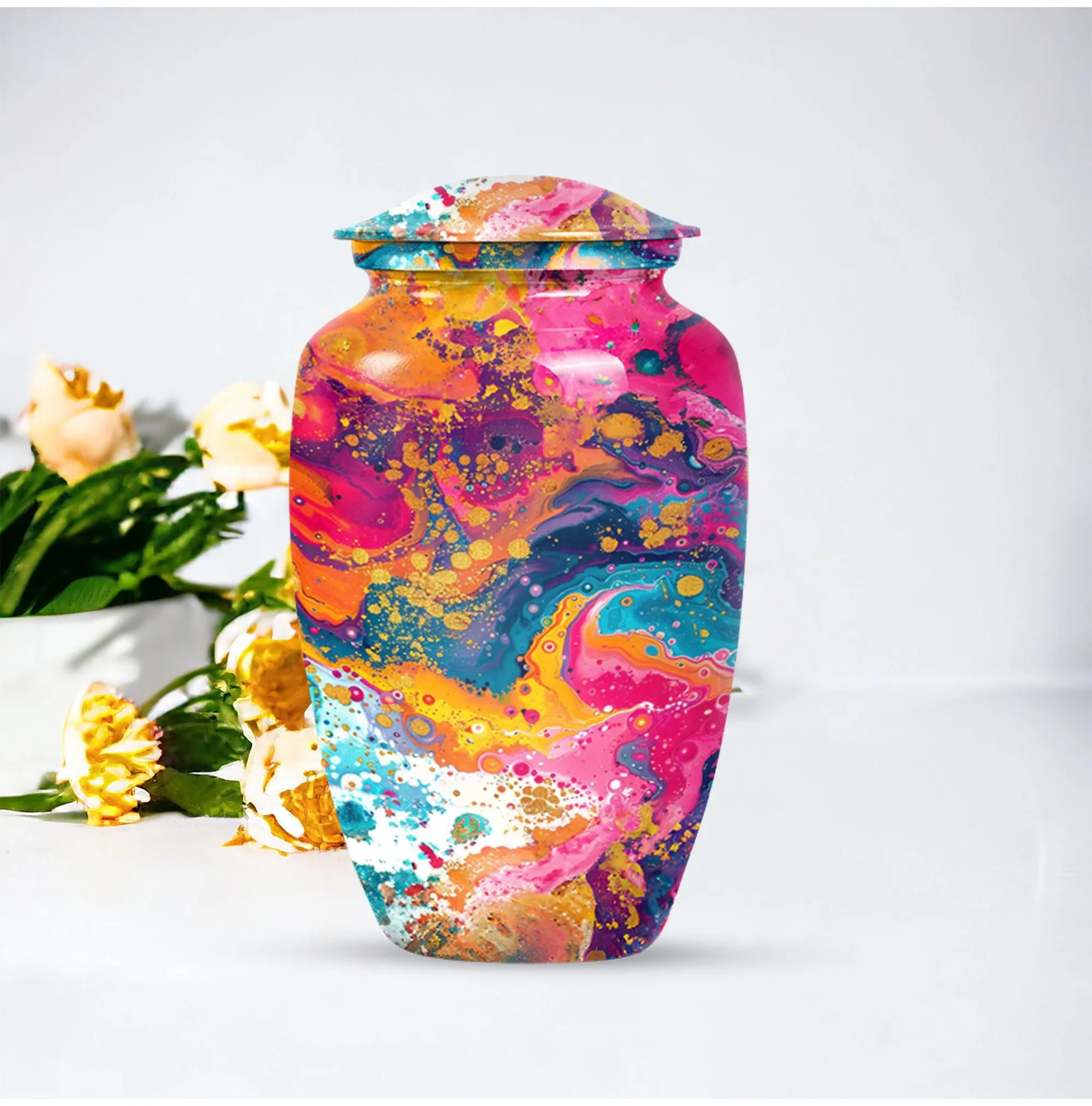 Vibrant Swirl Memorially-Perfect Cremation Urn for Bereaved Souls