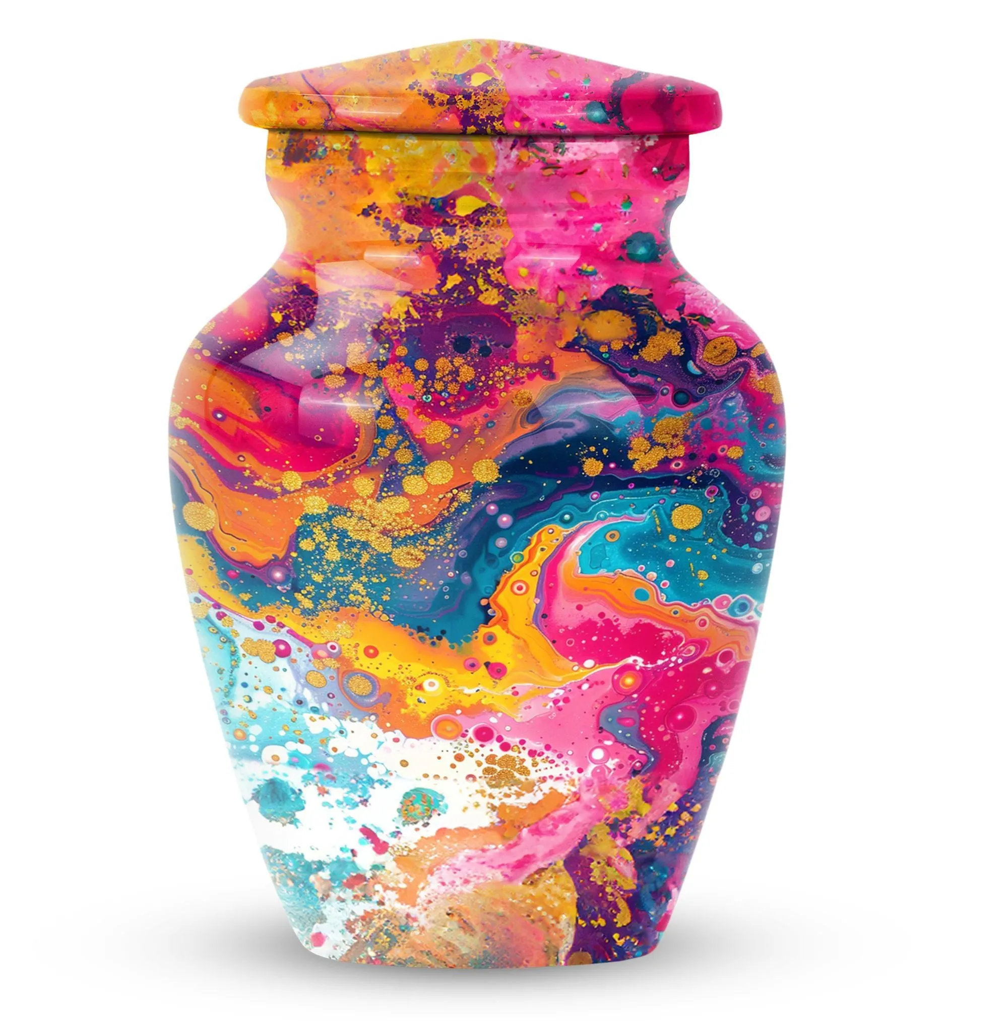 Vibrant Swirl Memorially-Perfect Cremation Urn for Bereaved Souls