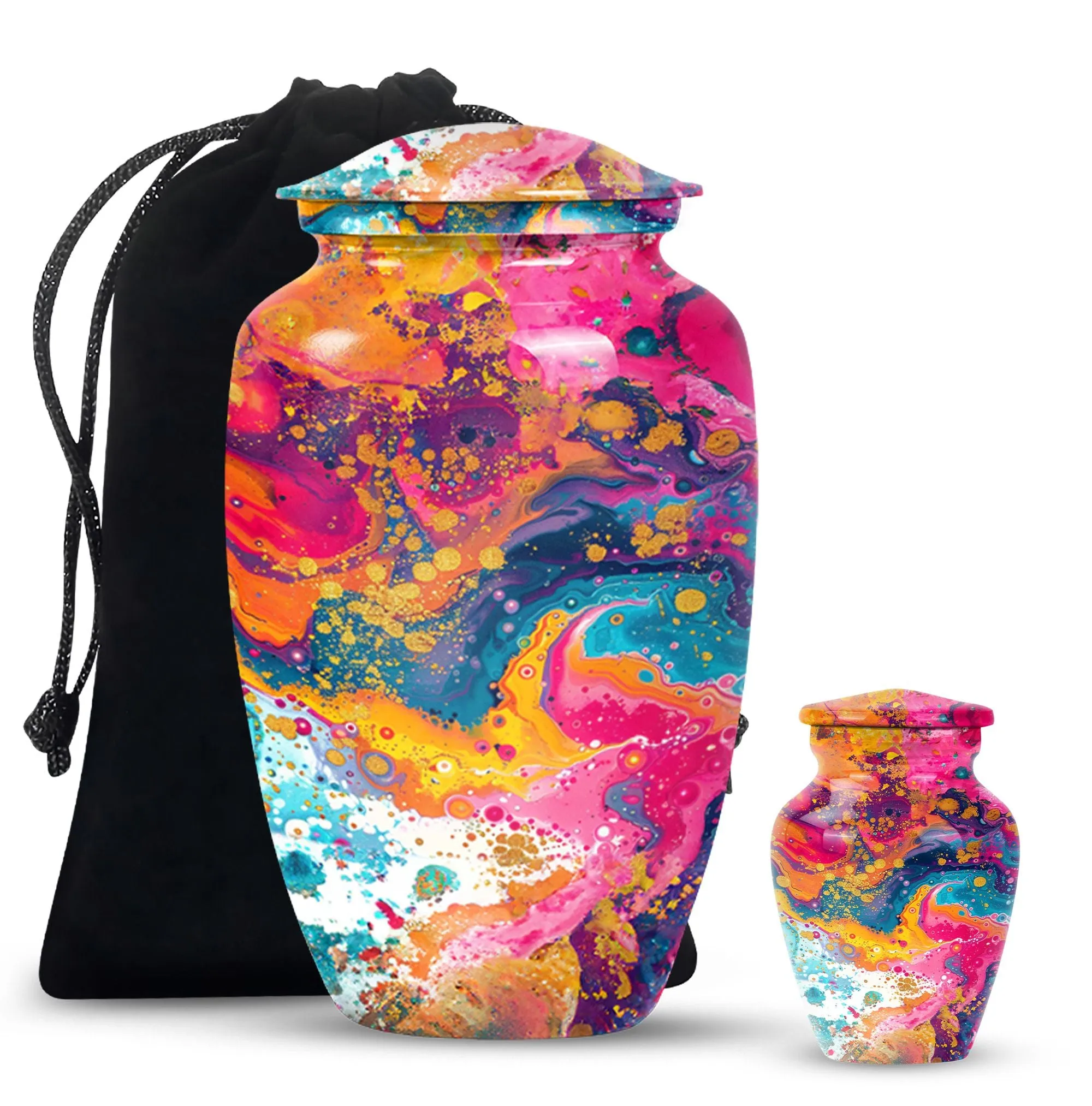 Vibrant Swirl Memorially-Perfect Cremation Urn for Bereaved Souls