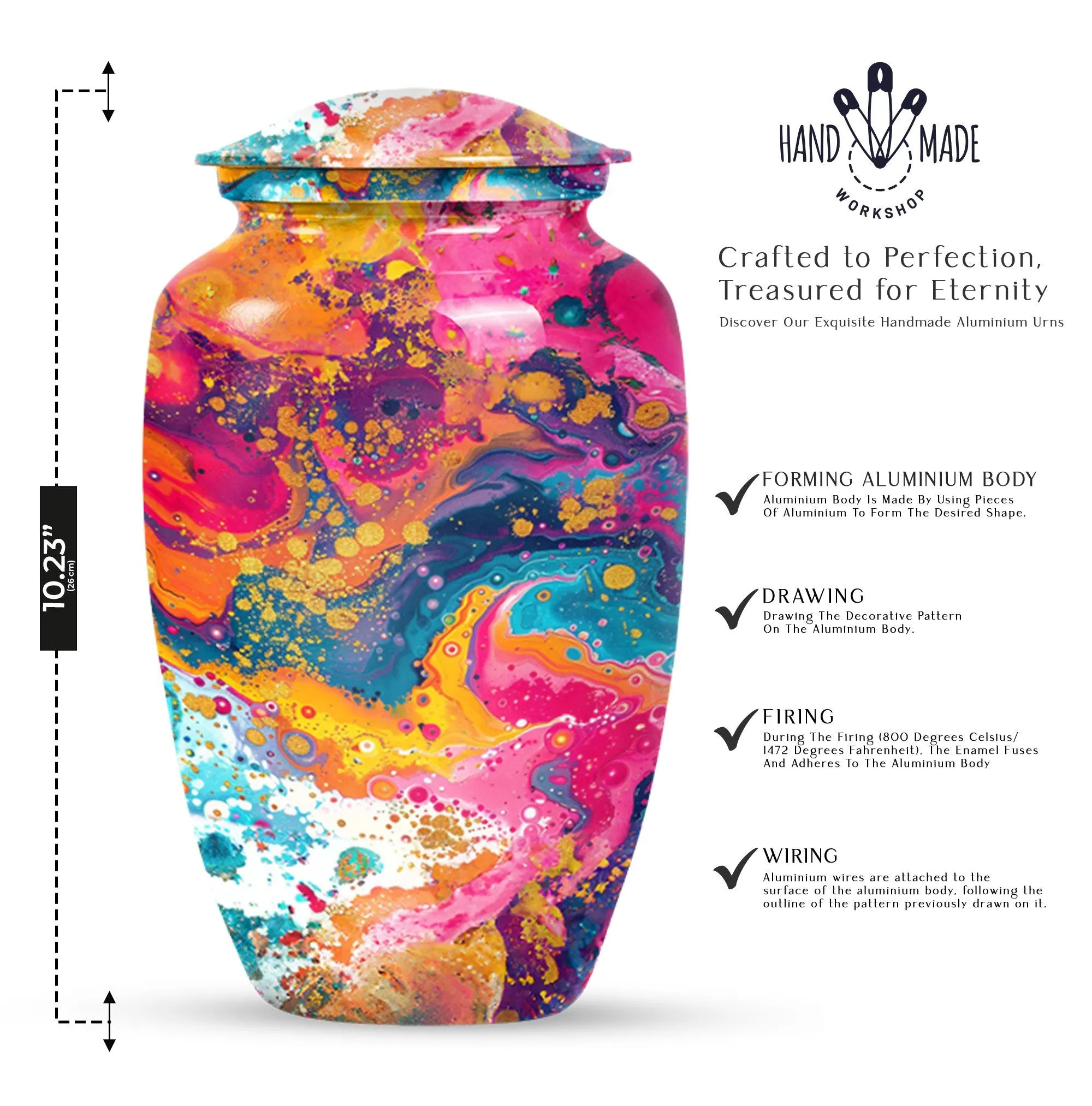 Vibrant Swirl Memorially-Perfect Cremation Urn for Bereaved Souls