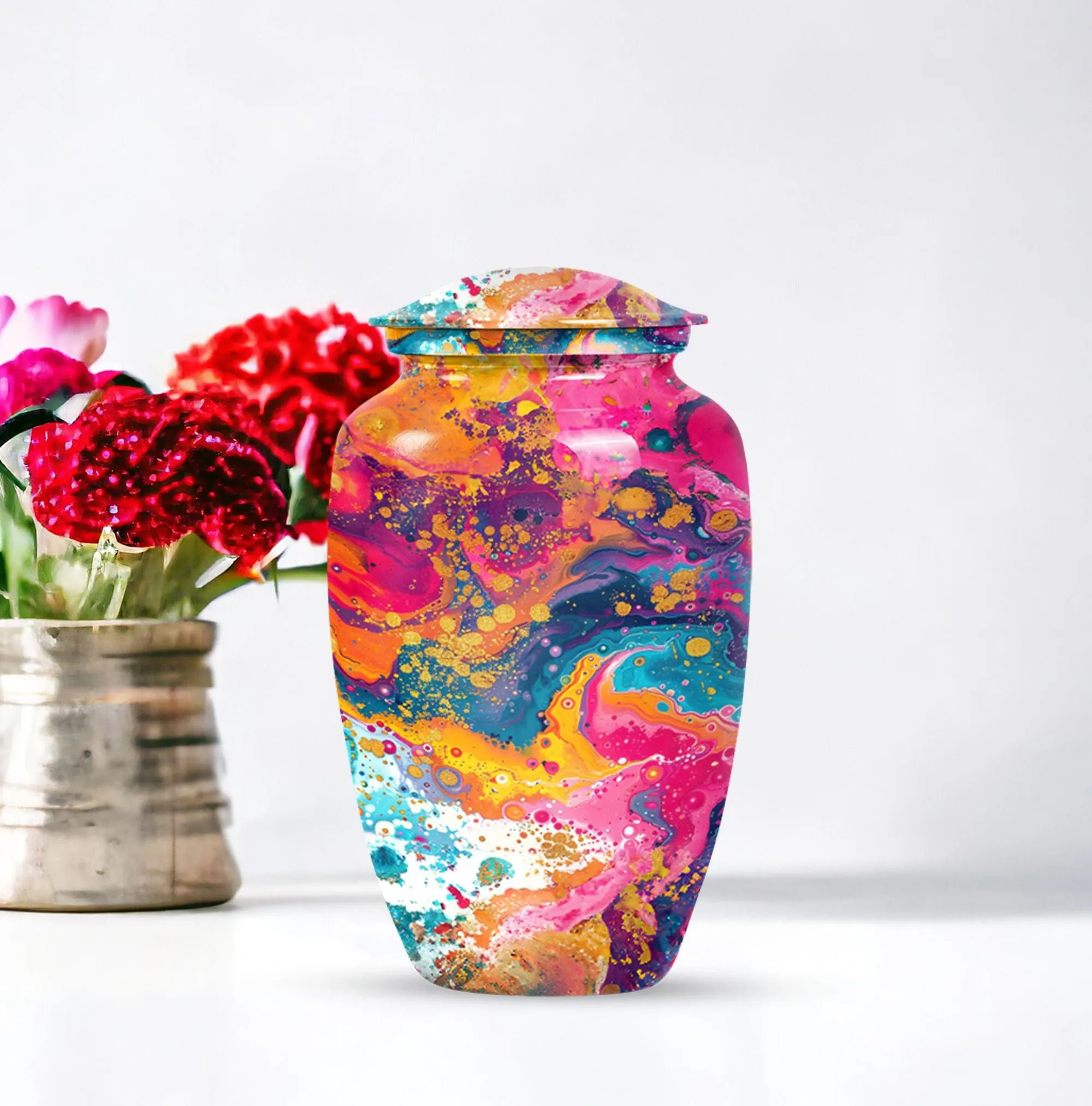 Vibrant Swirl Memorially-Perfect Cremation Urn for Bereaved Souls