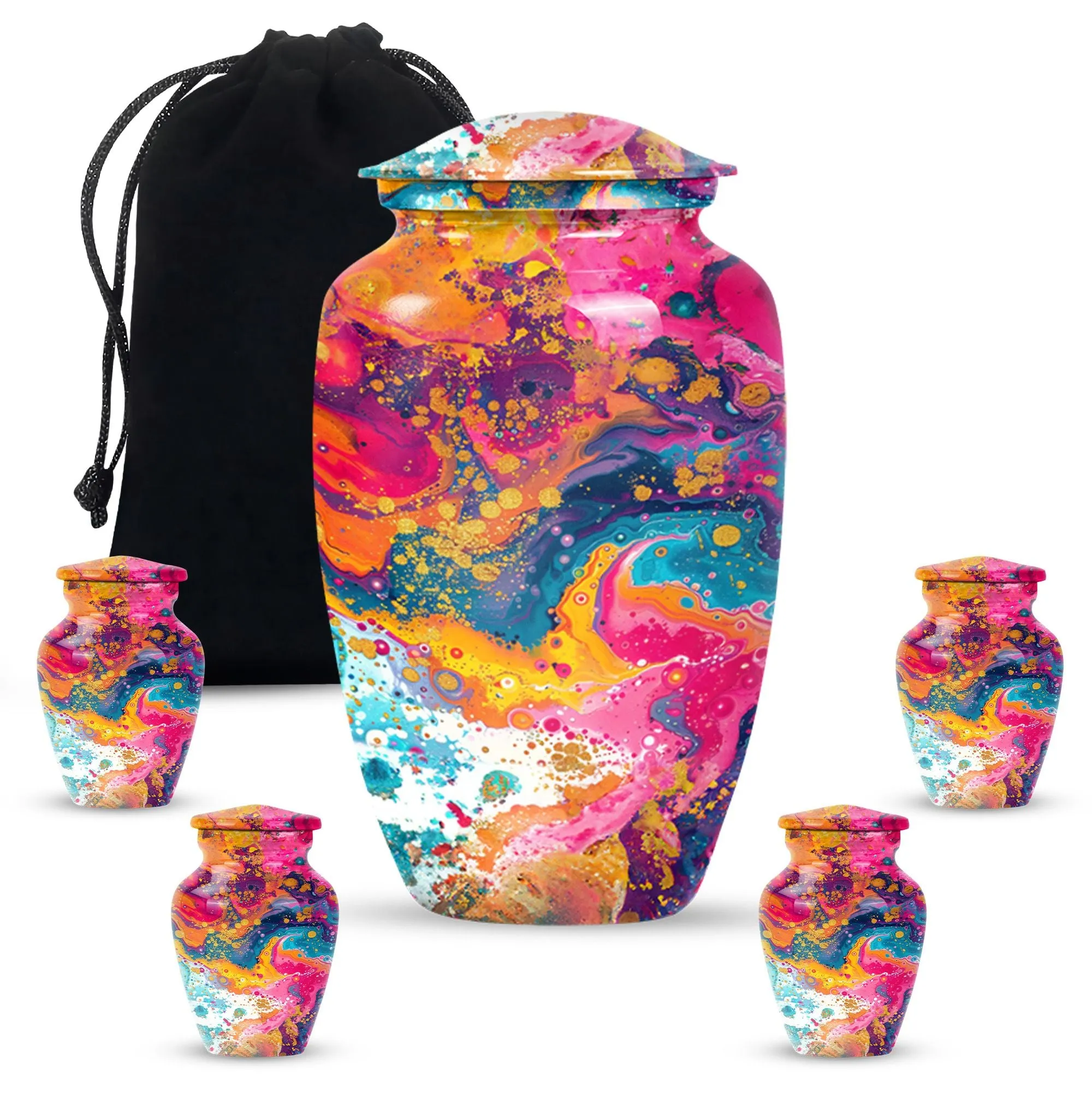 Vibrant Swirl Memorially-Perfect Cremation Urn for Bereaved Souls