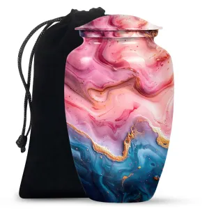 Vibrant Swirl Tribute Urn for Human Ashes Treasured Memories