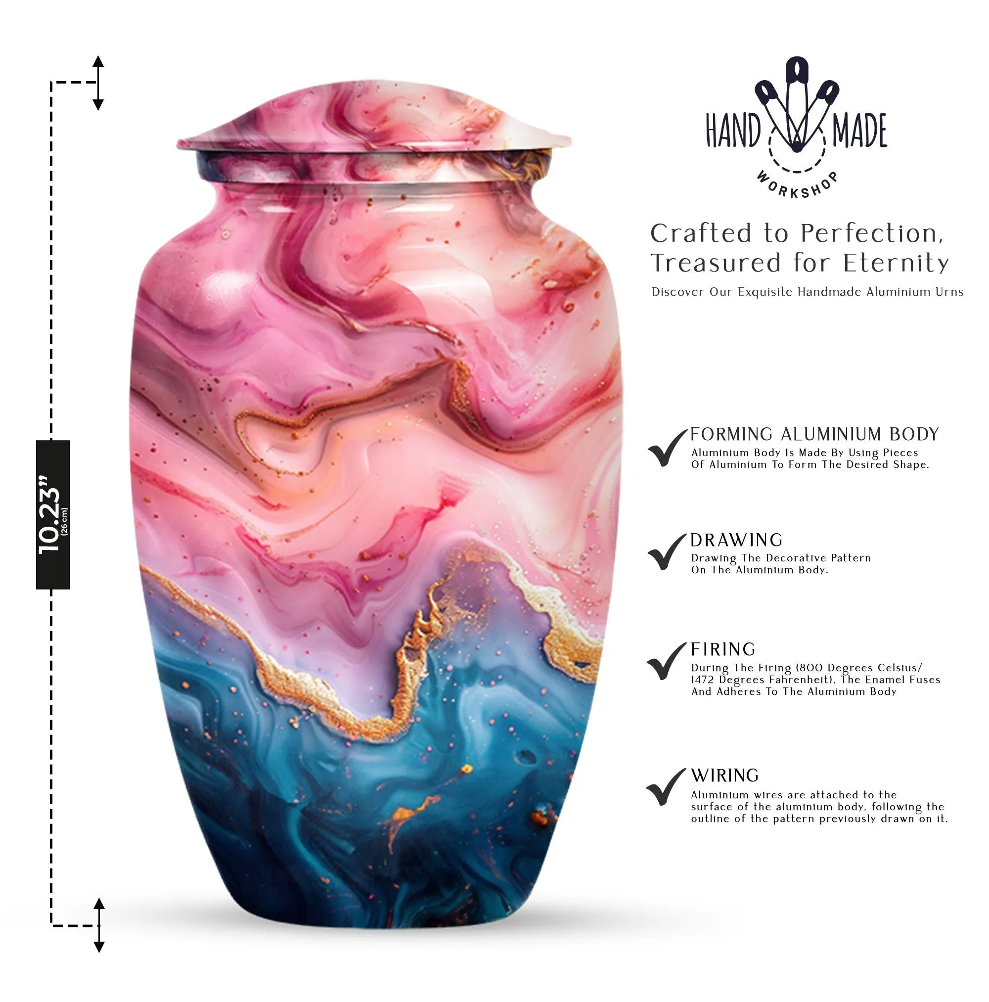 Vibrant Swirl Tribute Urn for Human Ashes Treasured Memories
