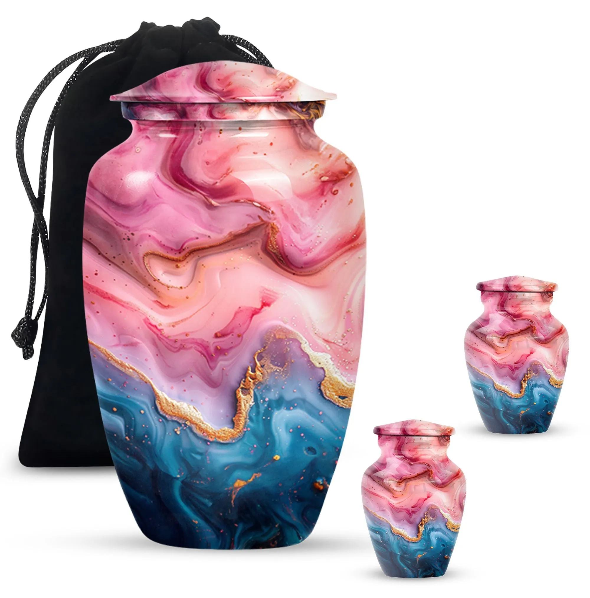 Vibrant Swirl Tribute Urn for Human Ashes Treasured Memories