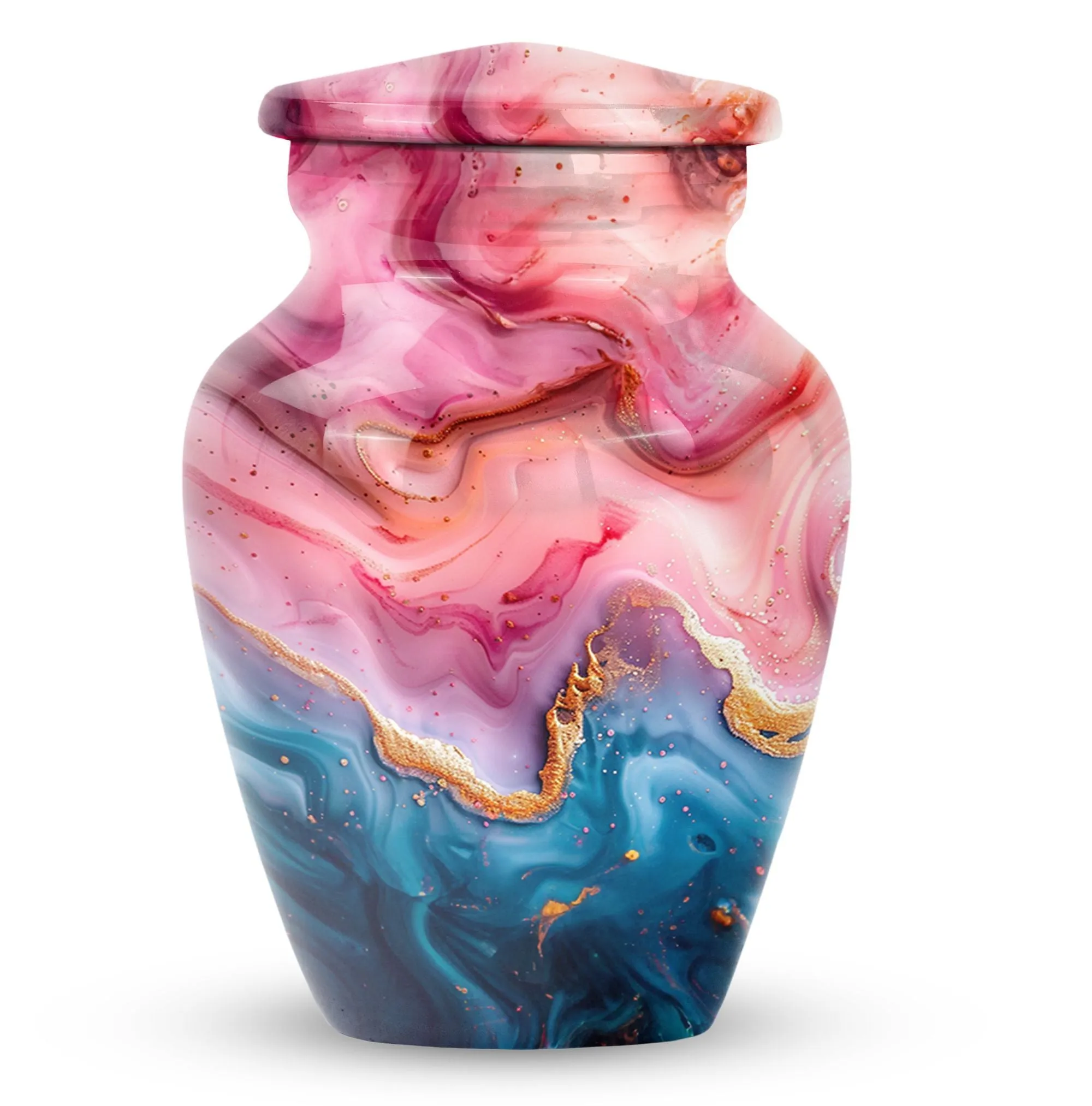 Vibrant Swirl Tribute Urn for Human Ashes Treasured Memories