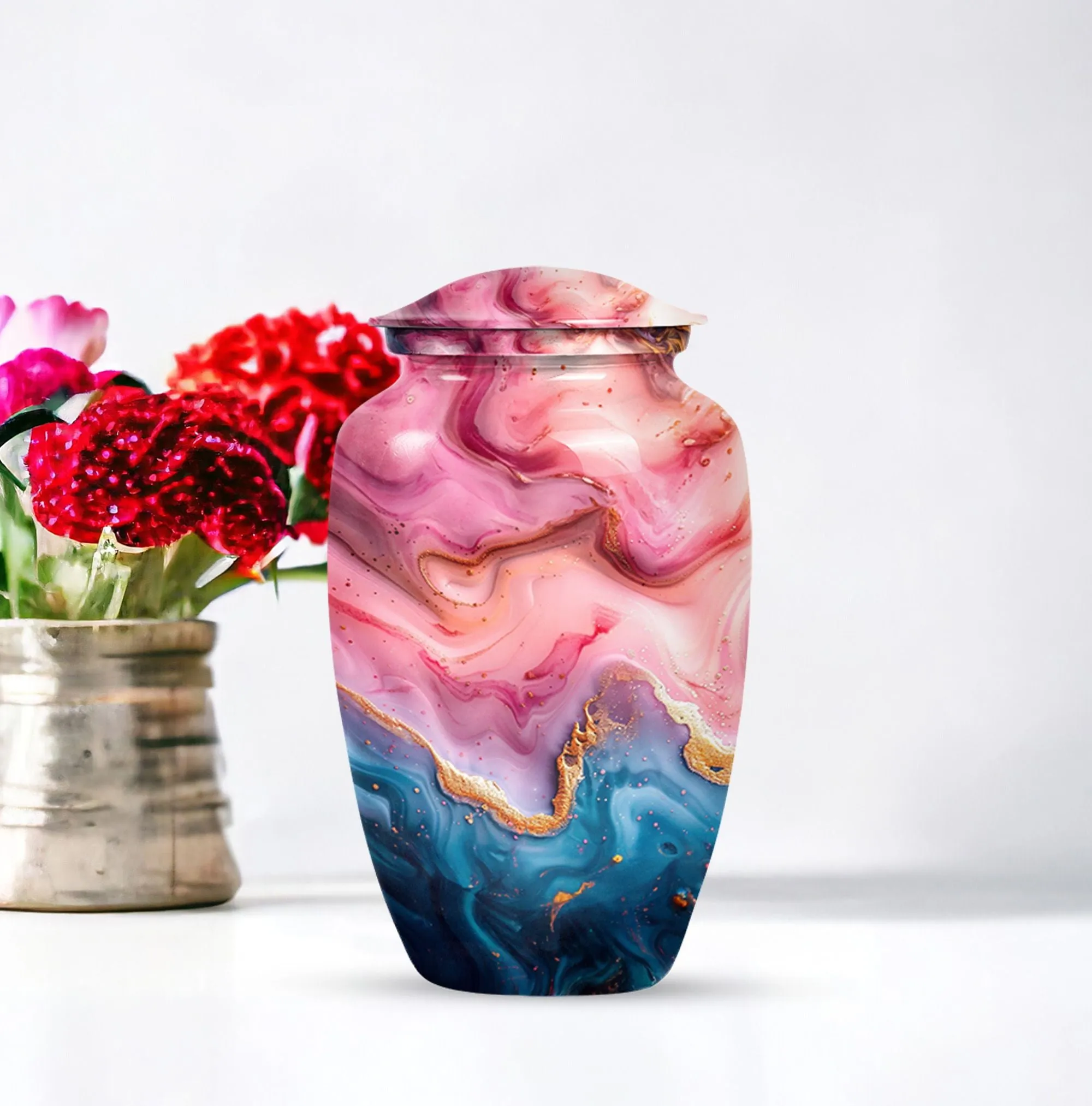 Vibrant Swirl Tribute Urn for Human Ashes Treasured Memories