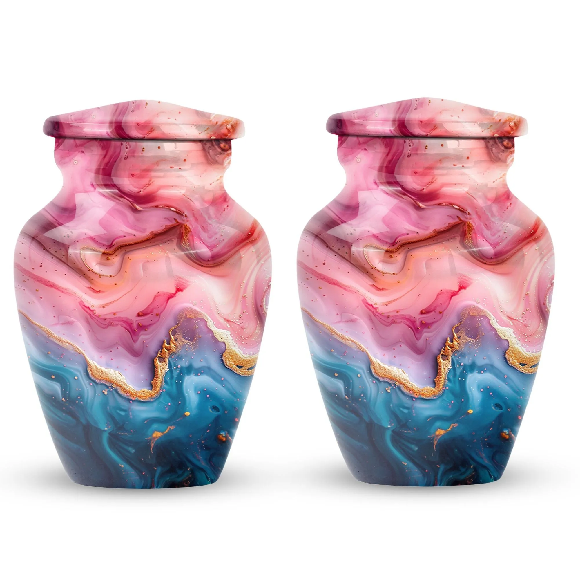 Vibrant Swirl Tribute Urn for Human Ashes Treasured Memories