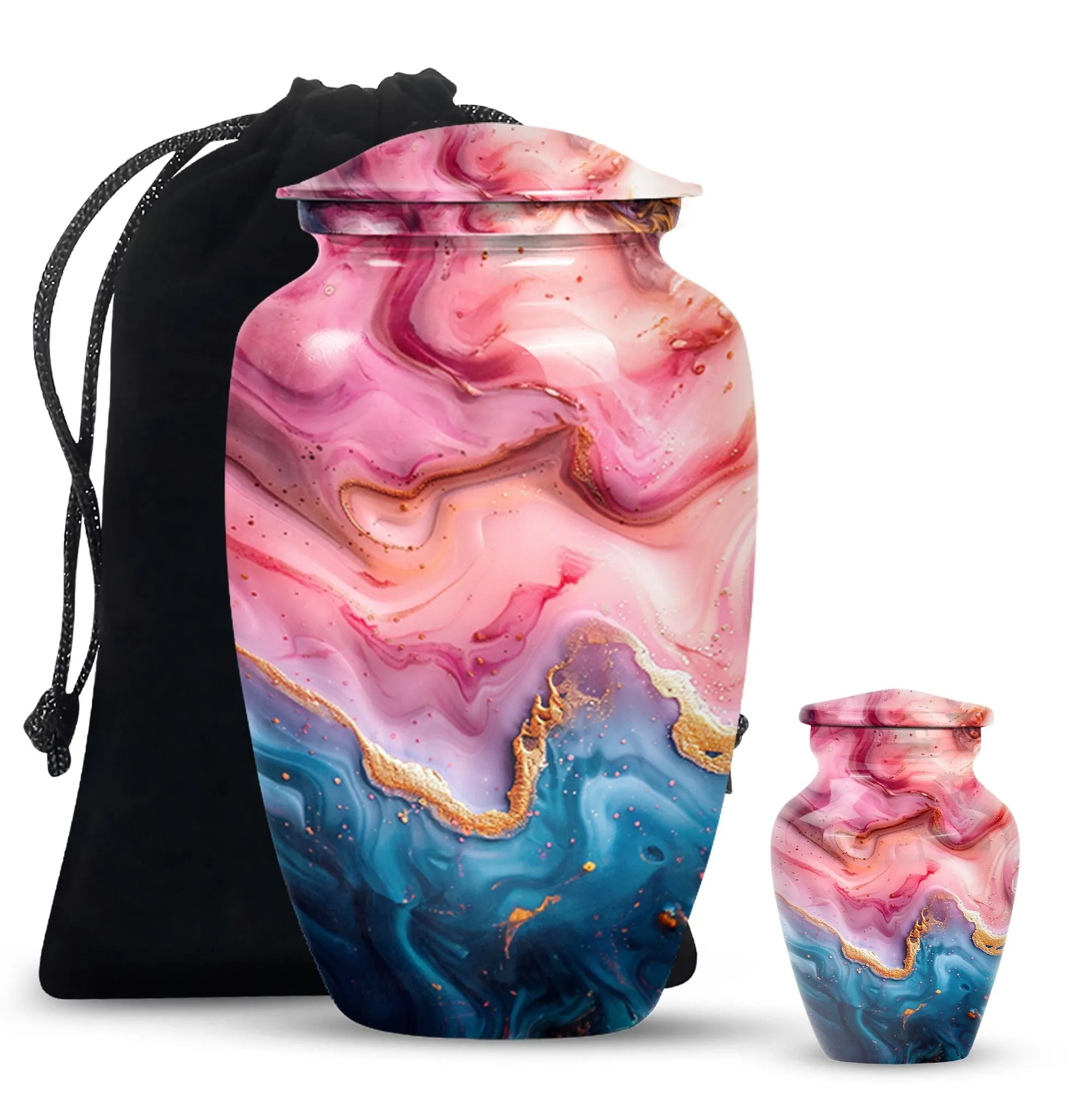 Vibrant Swirl Tribute Urn for Human Ashes Treasured Memories