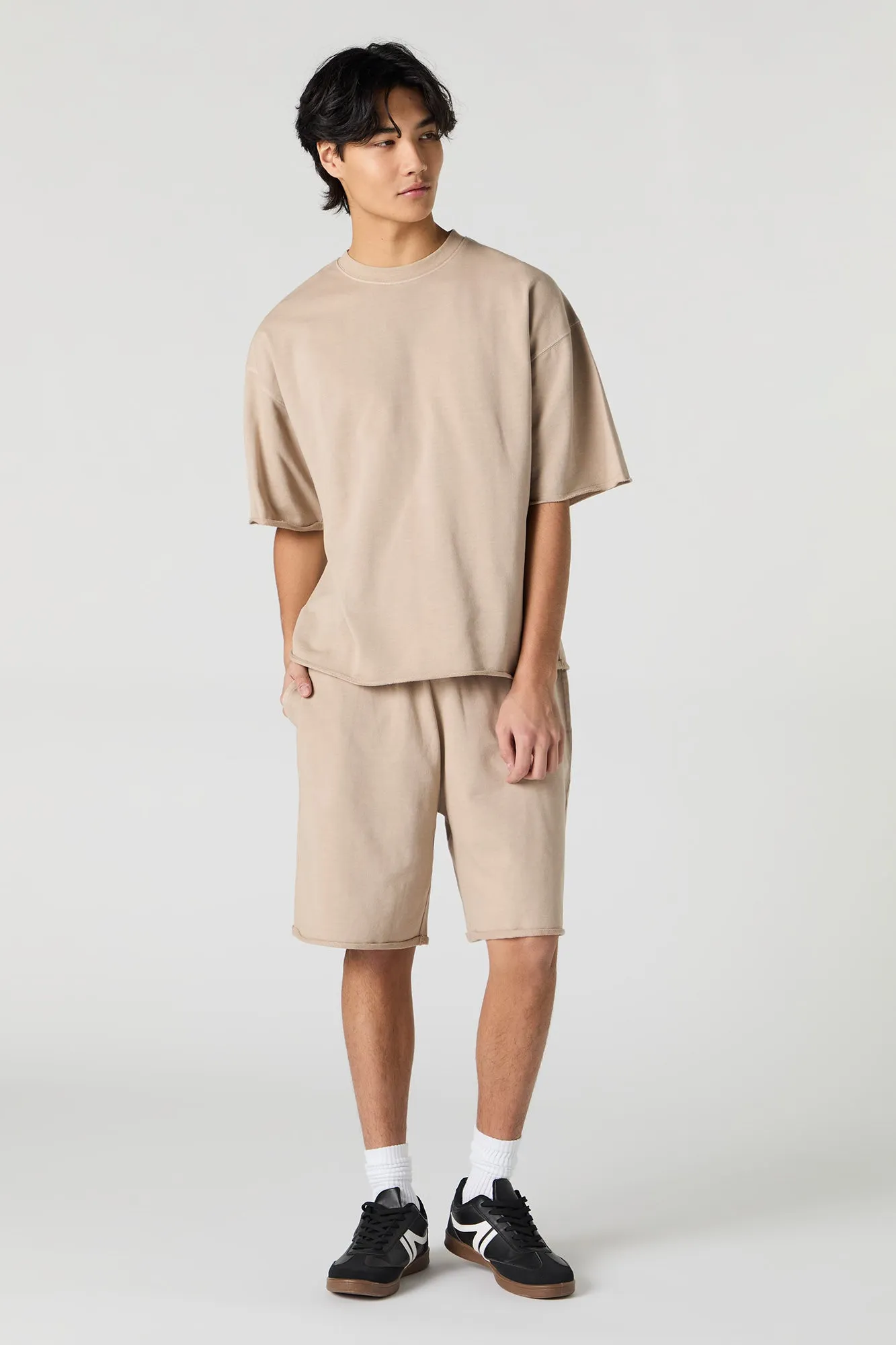 Washed Longline Fleece Short