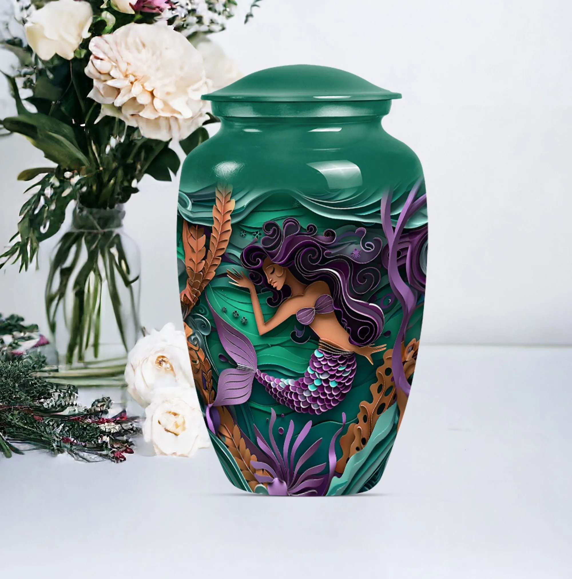 Whispers from the Sea: Mermaid Memorial Urn for Tranquil Rest