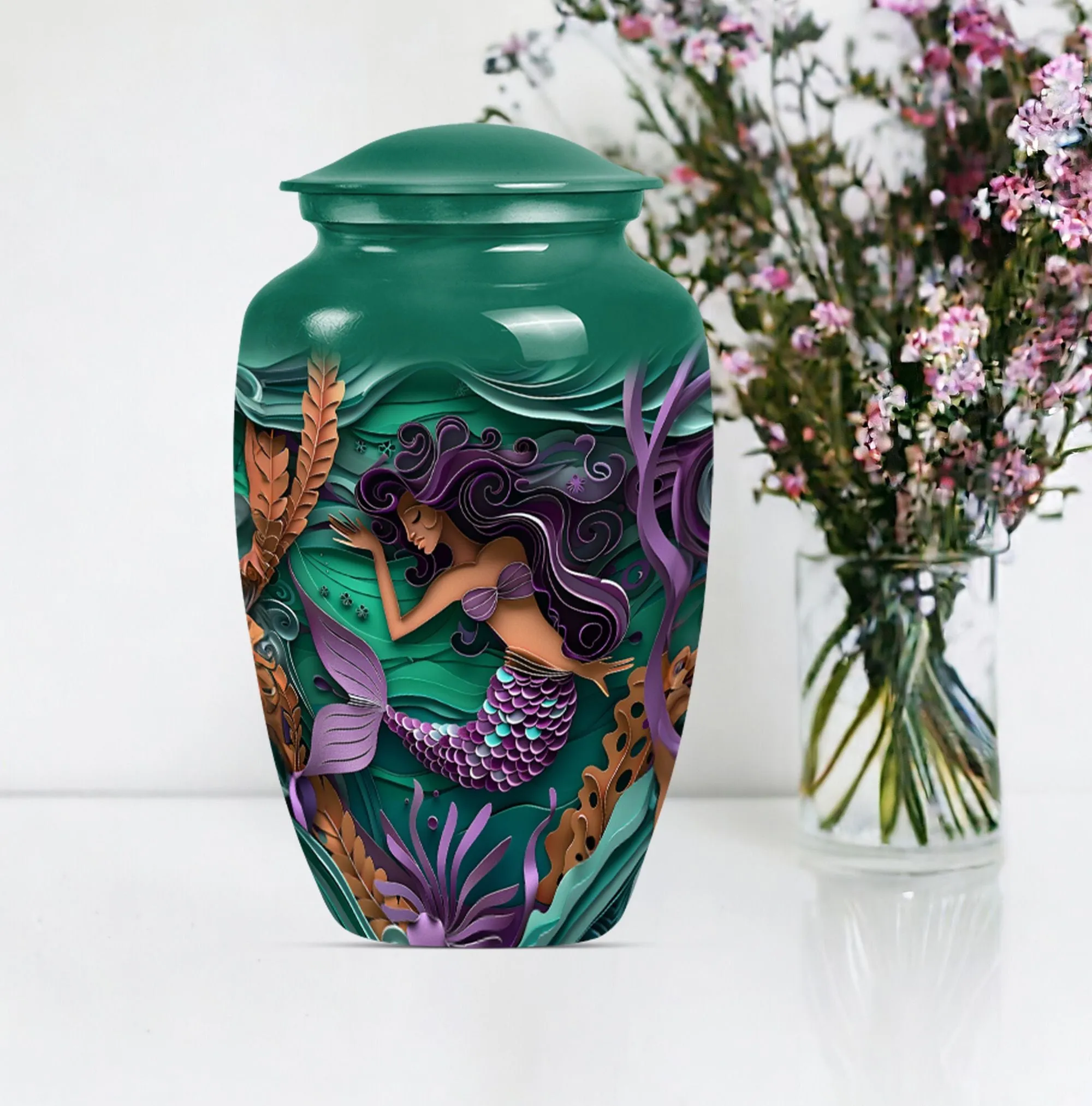 Whispers from the Sea: Mermaid Memorial Urn for Tranquil Rest