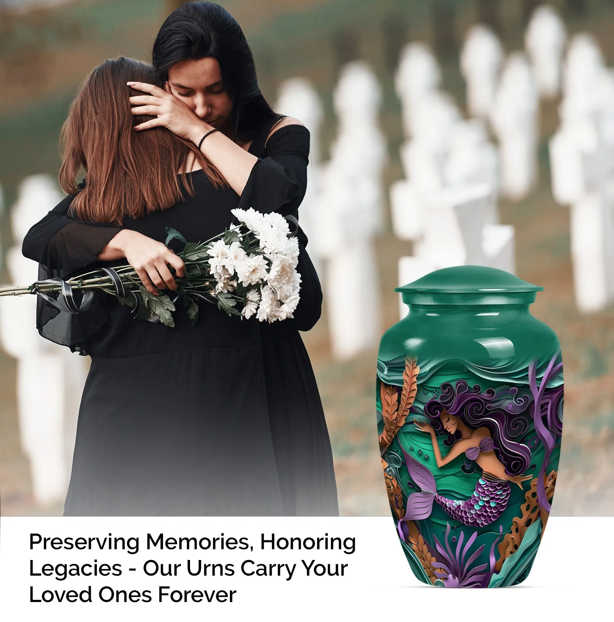 Whispers from the Sea: Mermaid Memorial Urn for Tranquil Rest