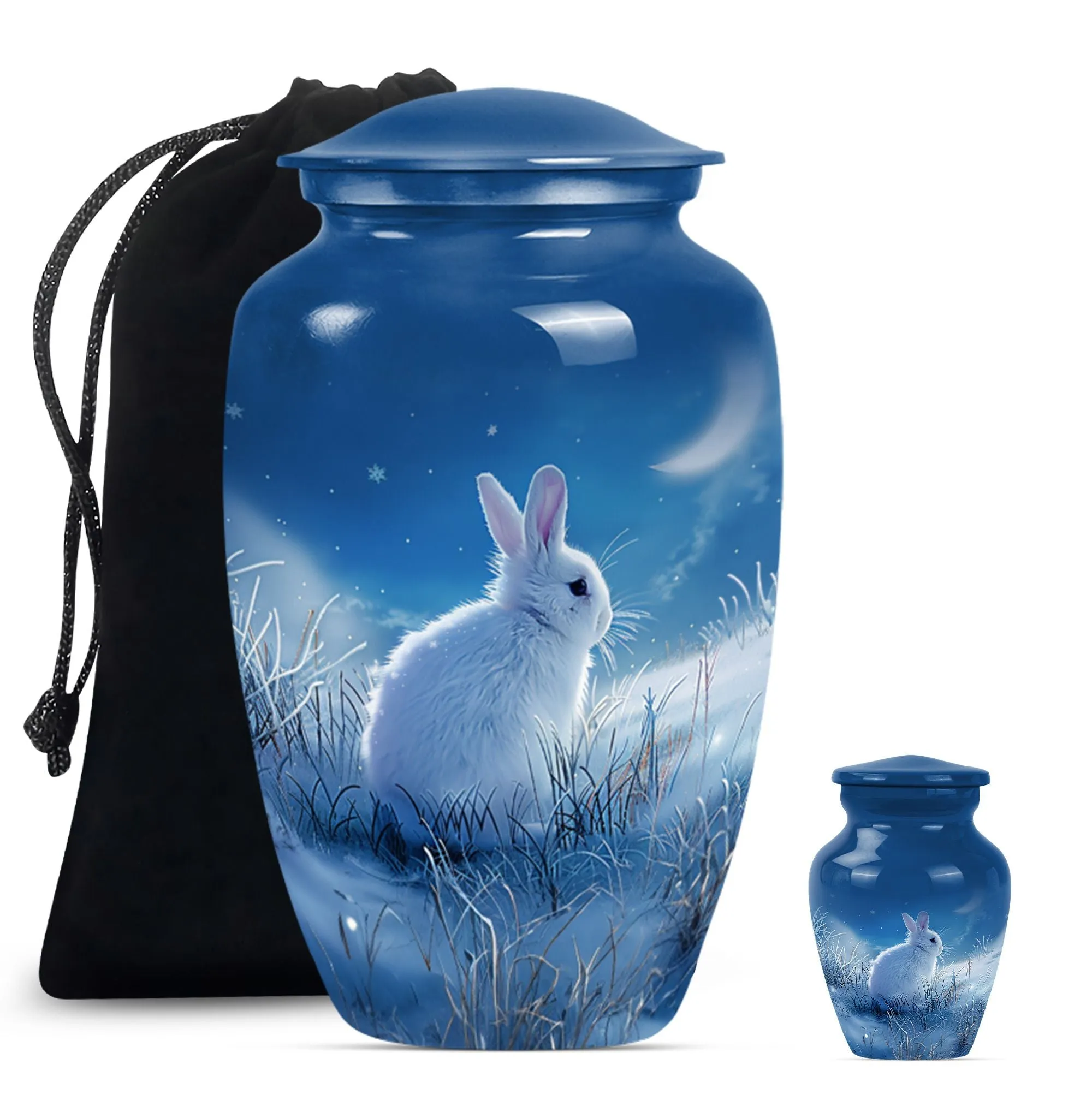 White Bunny Moon – Peaceful Cremation Keepsake Urn For Loved Ones