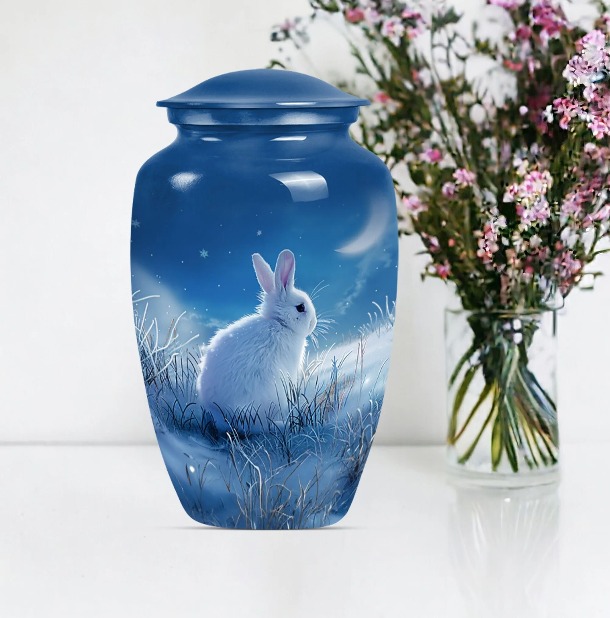 White Bunny Moon – Peaceful Cremation Keepsake Urn For Loved Ones