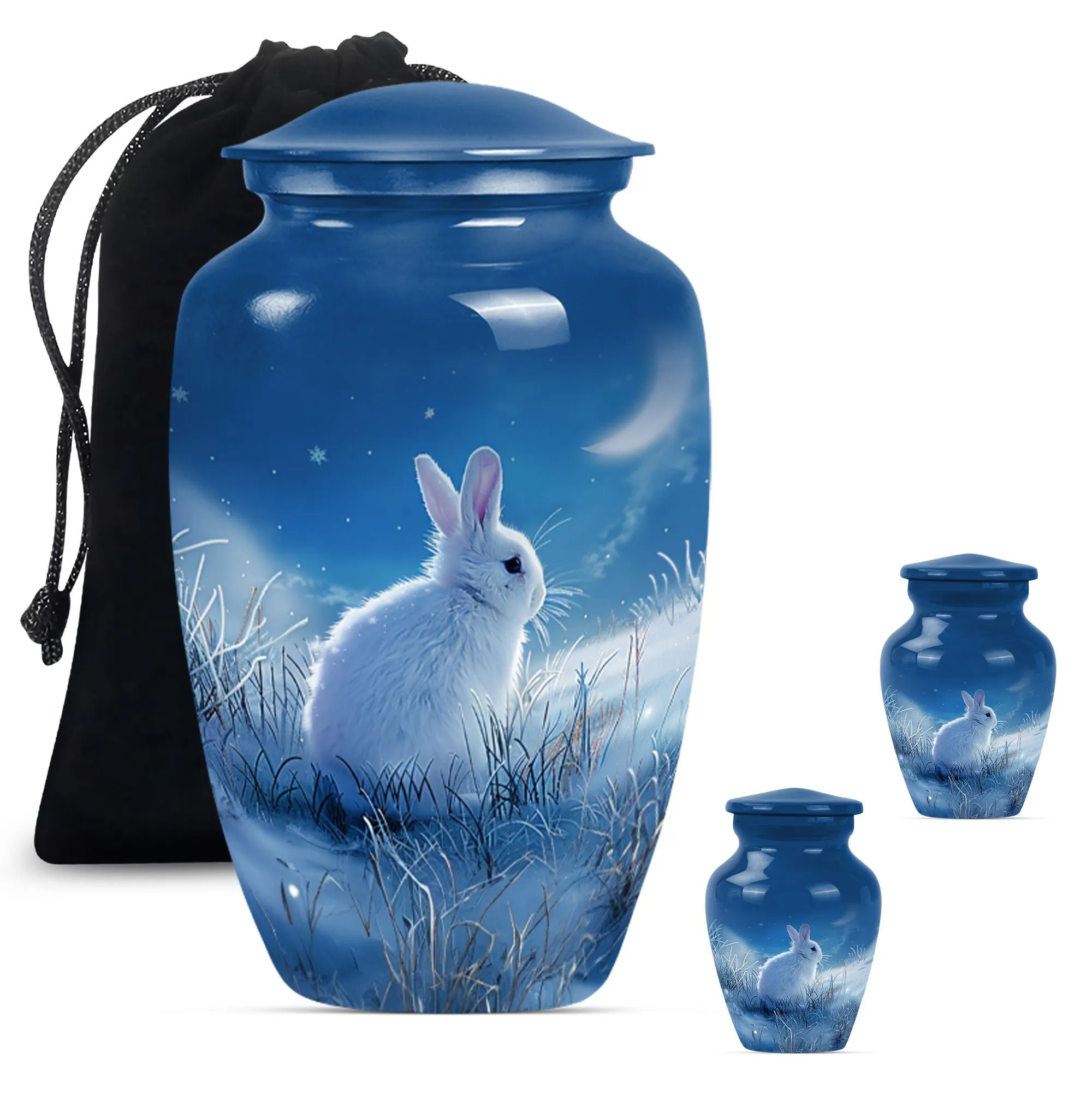 White Bunny Moon – Peaceful Cremation Keepsake Urn For Loved Ones