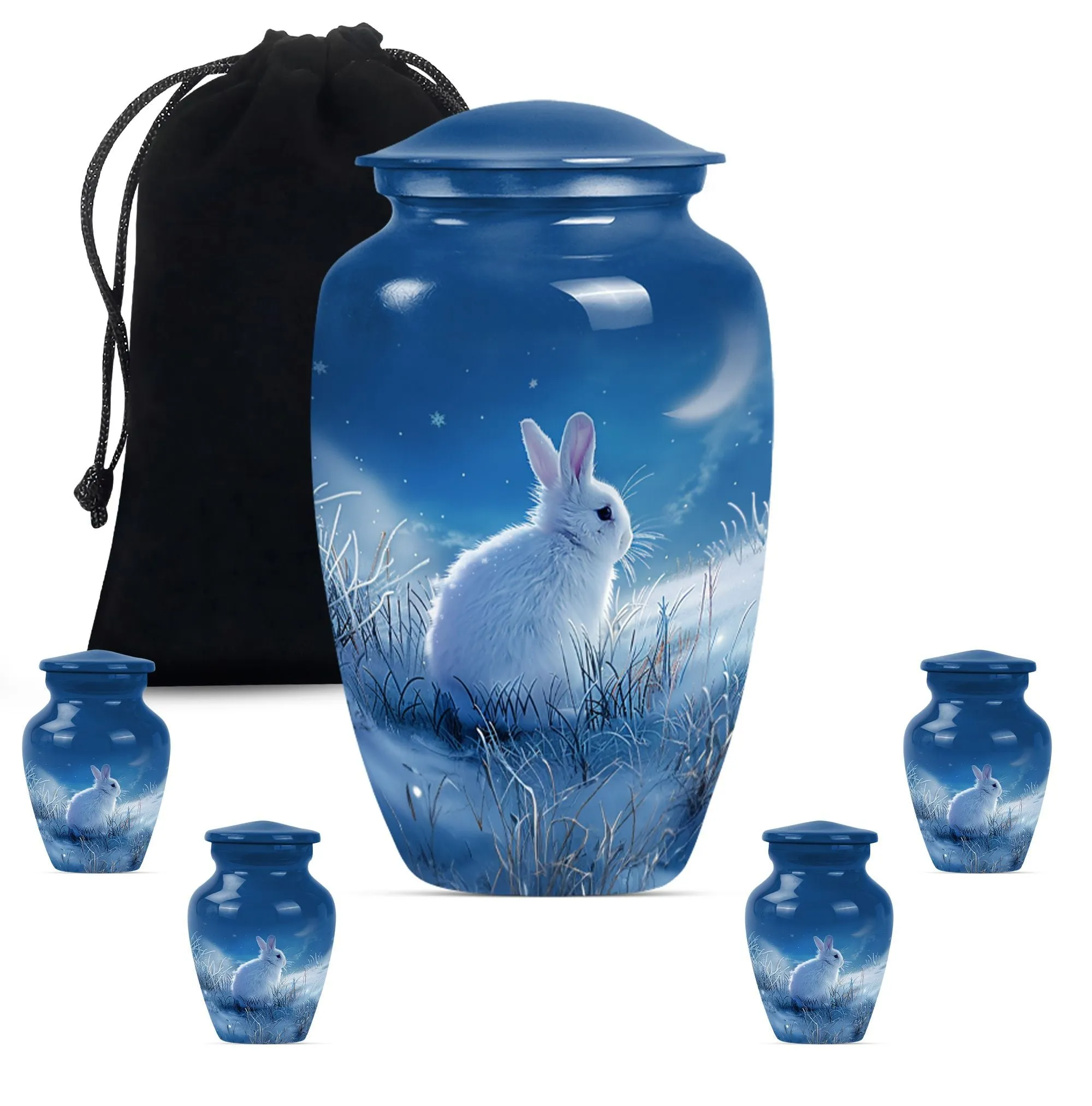White Bunny Moon – Peaceful Cremation Keepsake Urn For Loved Ones